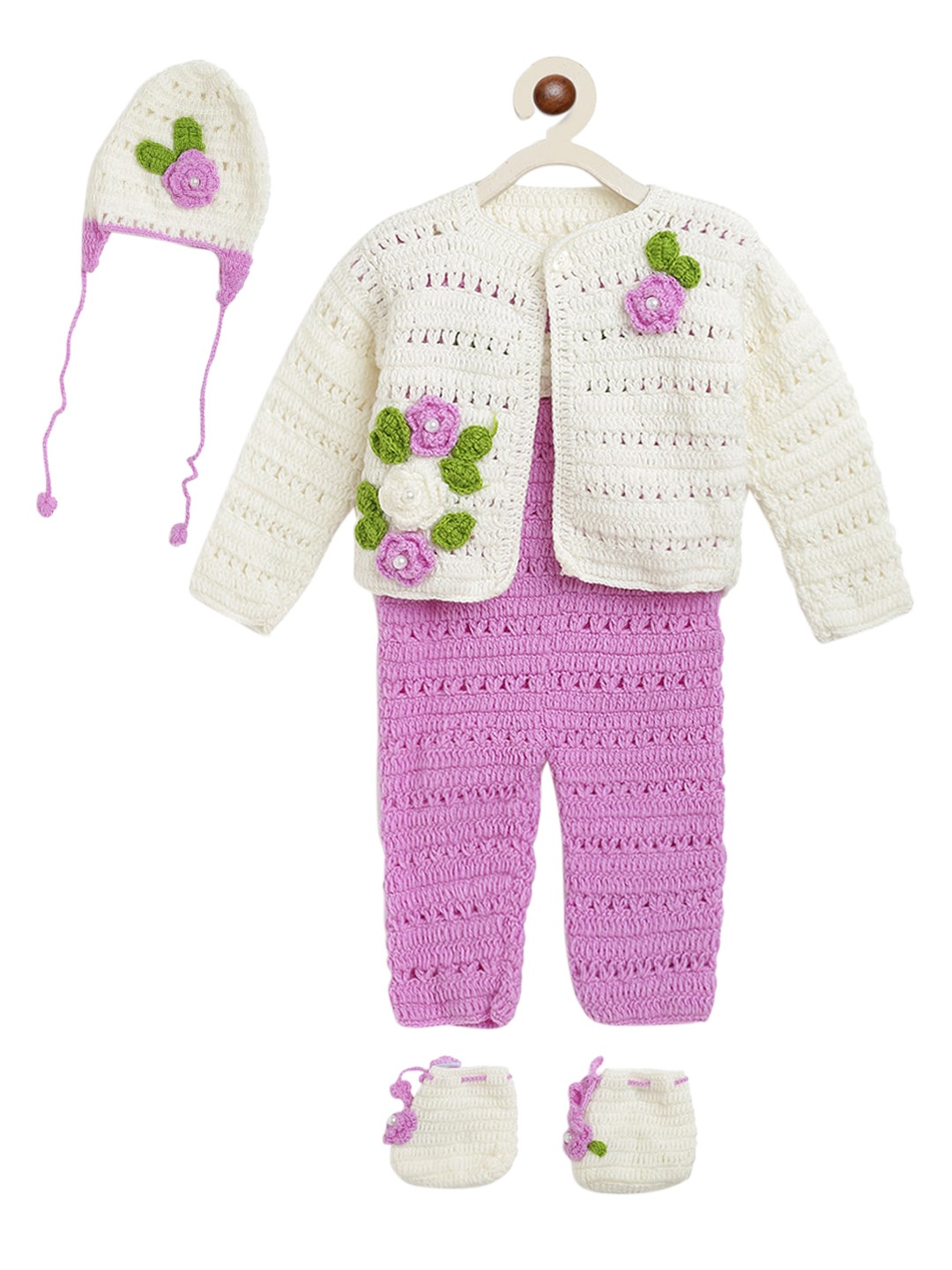 

CHUTPUT Kids Purple & Cream-Coloured Solid Basic Jumpsuit