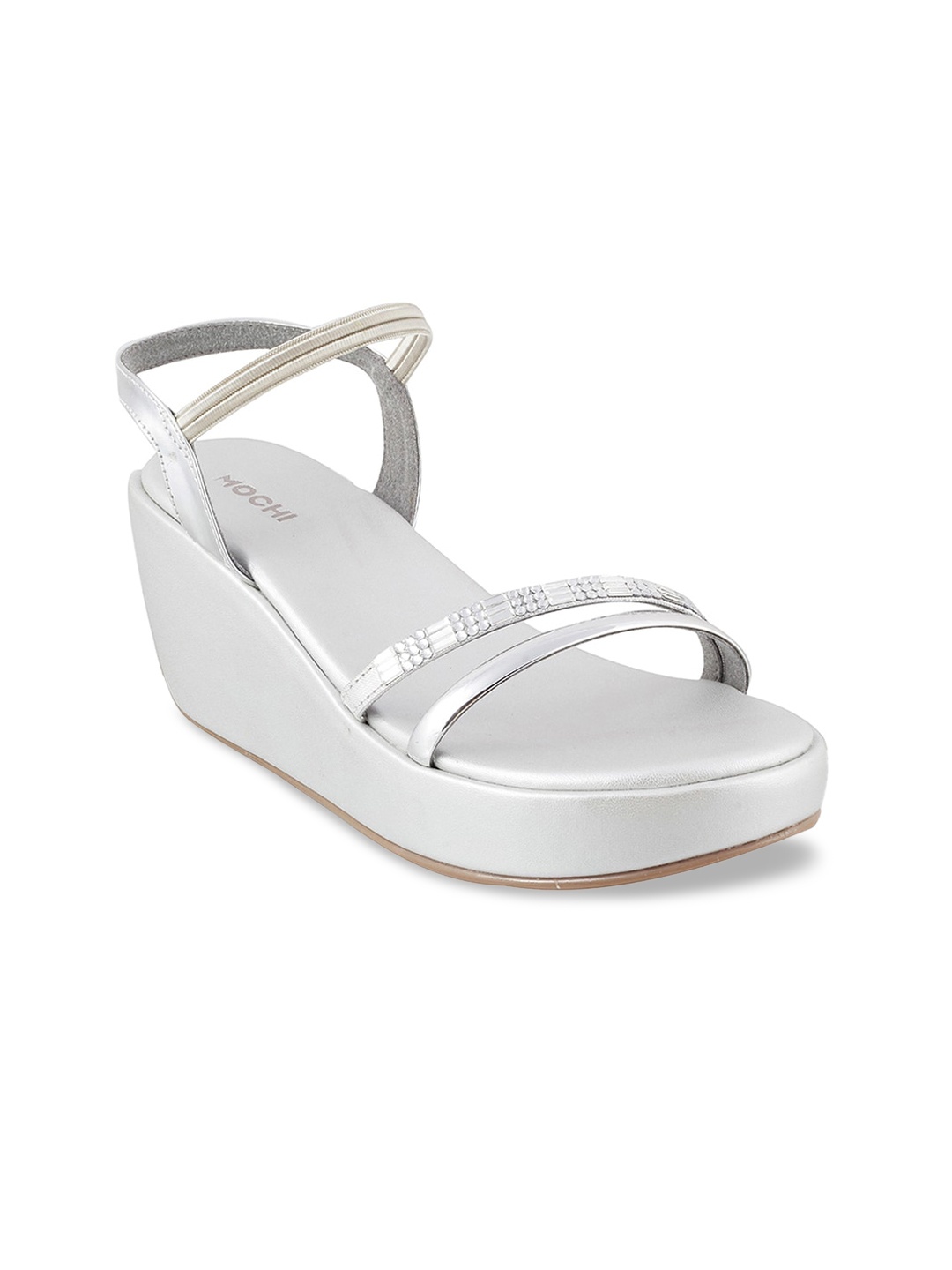 

Mochi Women Silver-Toned Embellished Sandals