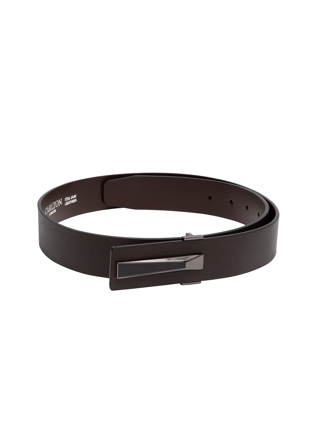 

Carlton London Men Coffee Brown Solid Leather Belt