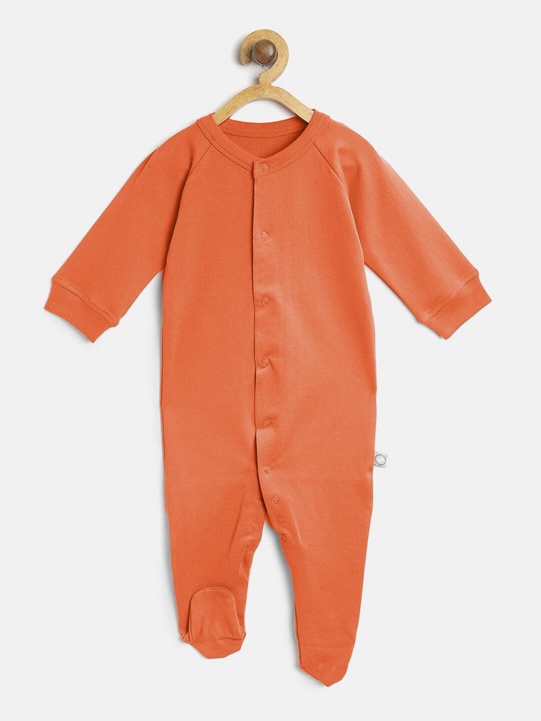 

cherrytoes Unisex Kids Orange Organic Cotton Solid Basic Jumpsuit