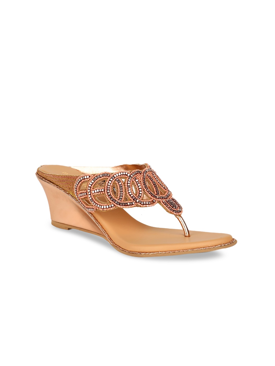 

Bata Women Beige Embellished Wedges