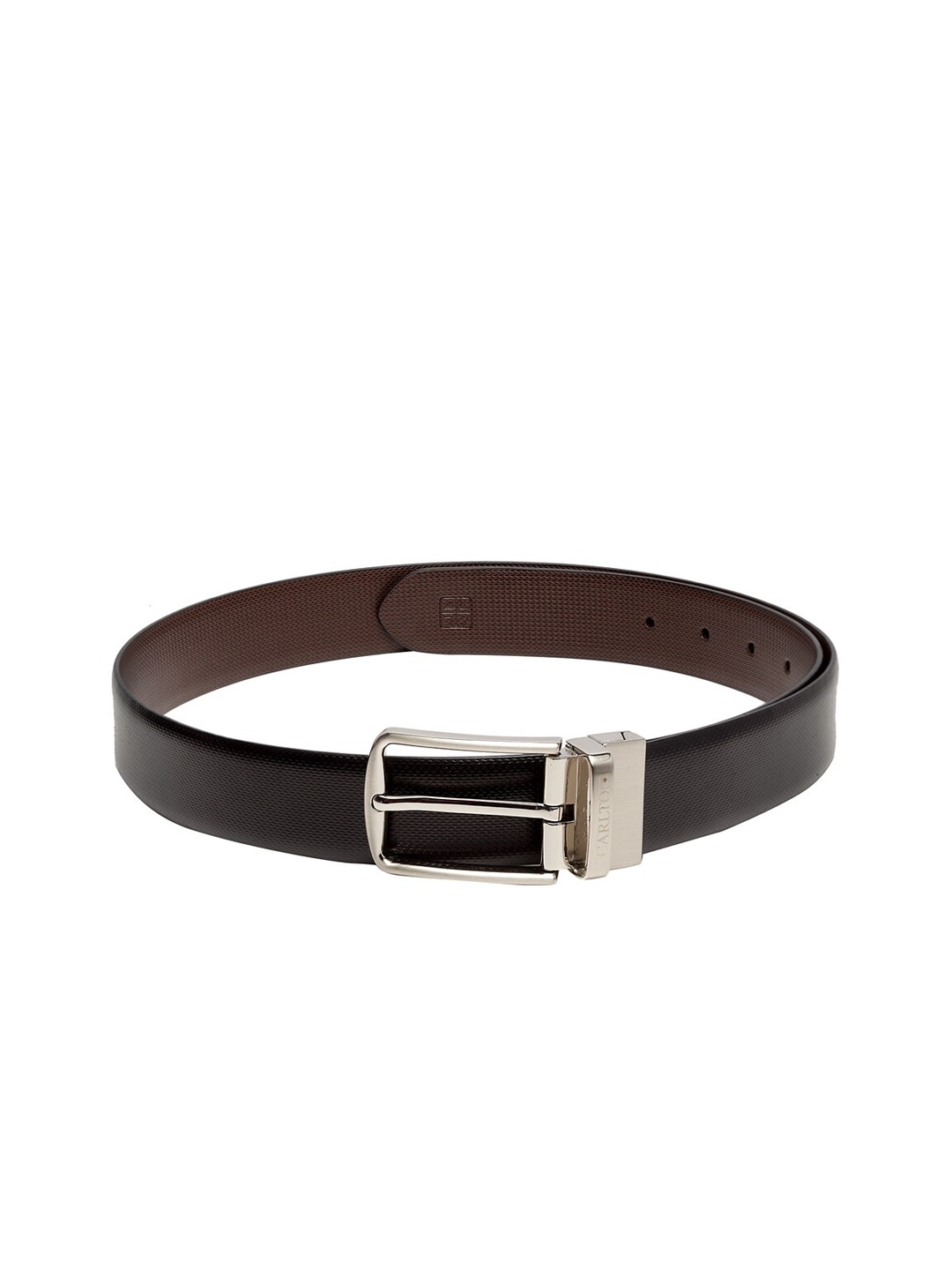 

Carlton London Men Coffee Brown & Black Solid Reversible Leather Belt