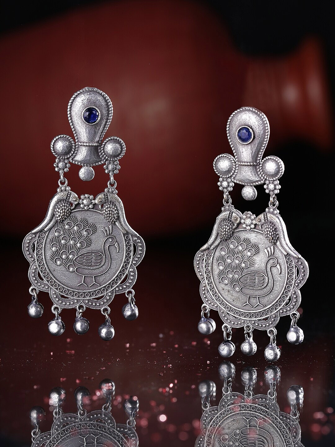

Yellow Chimes Silver-Toned Contemporary Drop Earrings