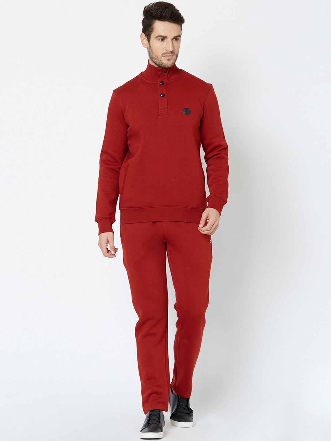 

Sweet Dreams Men Rust Red Solid Tracksuit