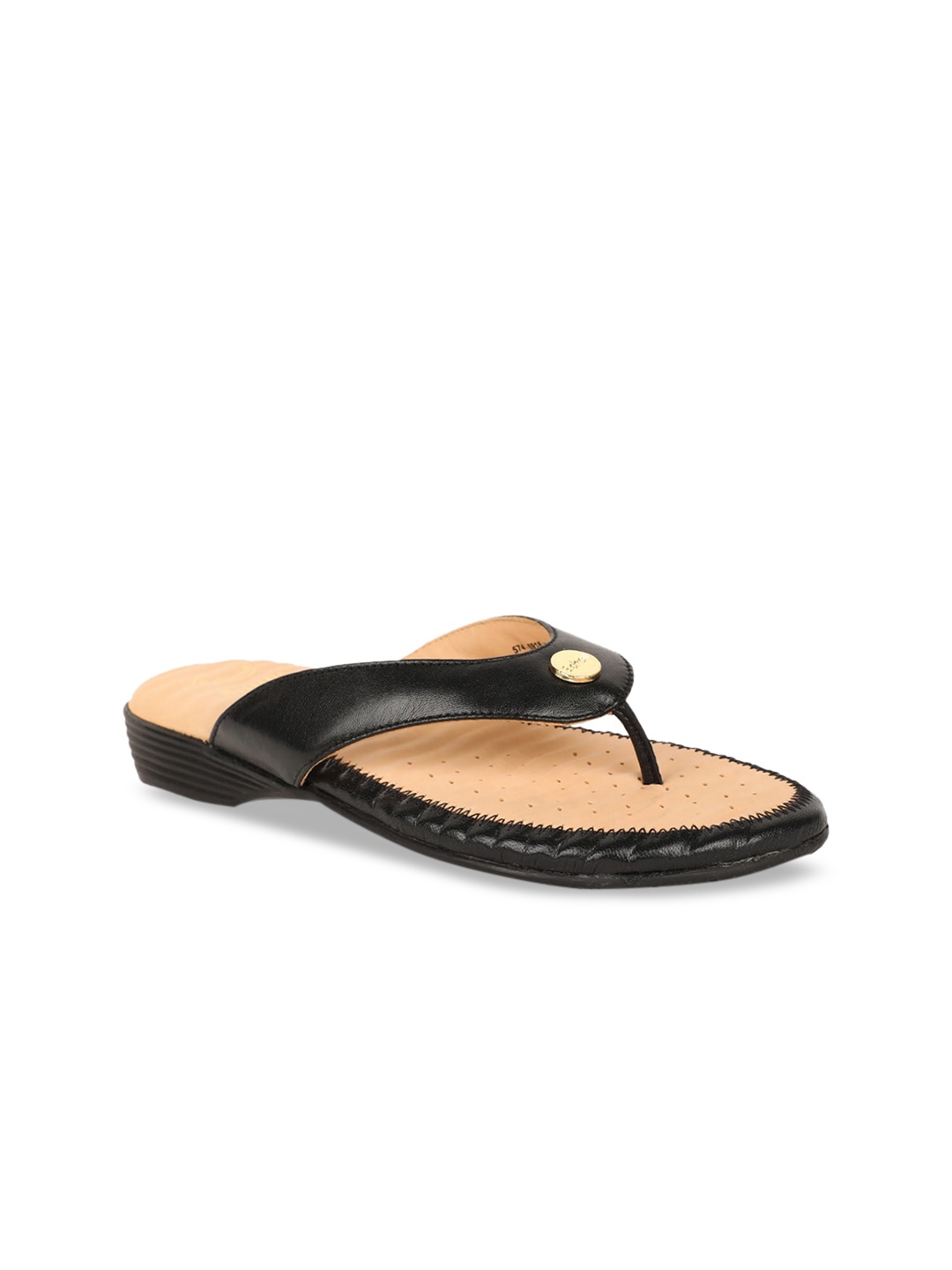 

Scholl Women Black Solid Leather Open Toe Flats