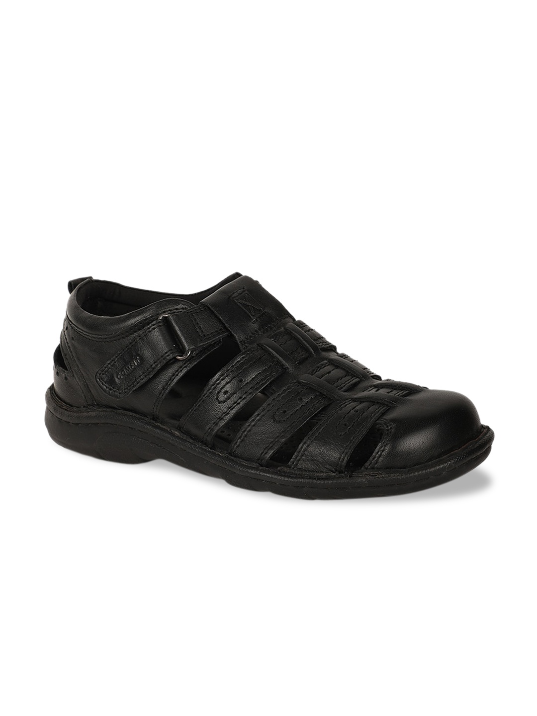 

Bata comfit Men Black Leather Fisherman Sandals