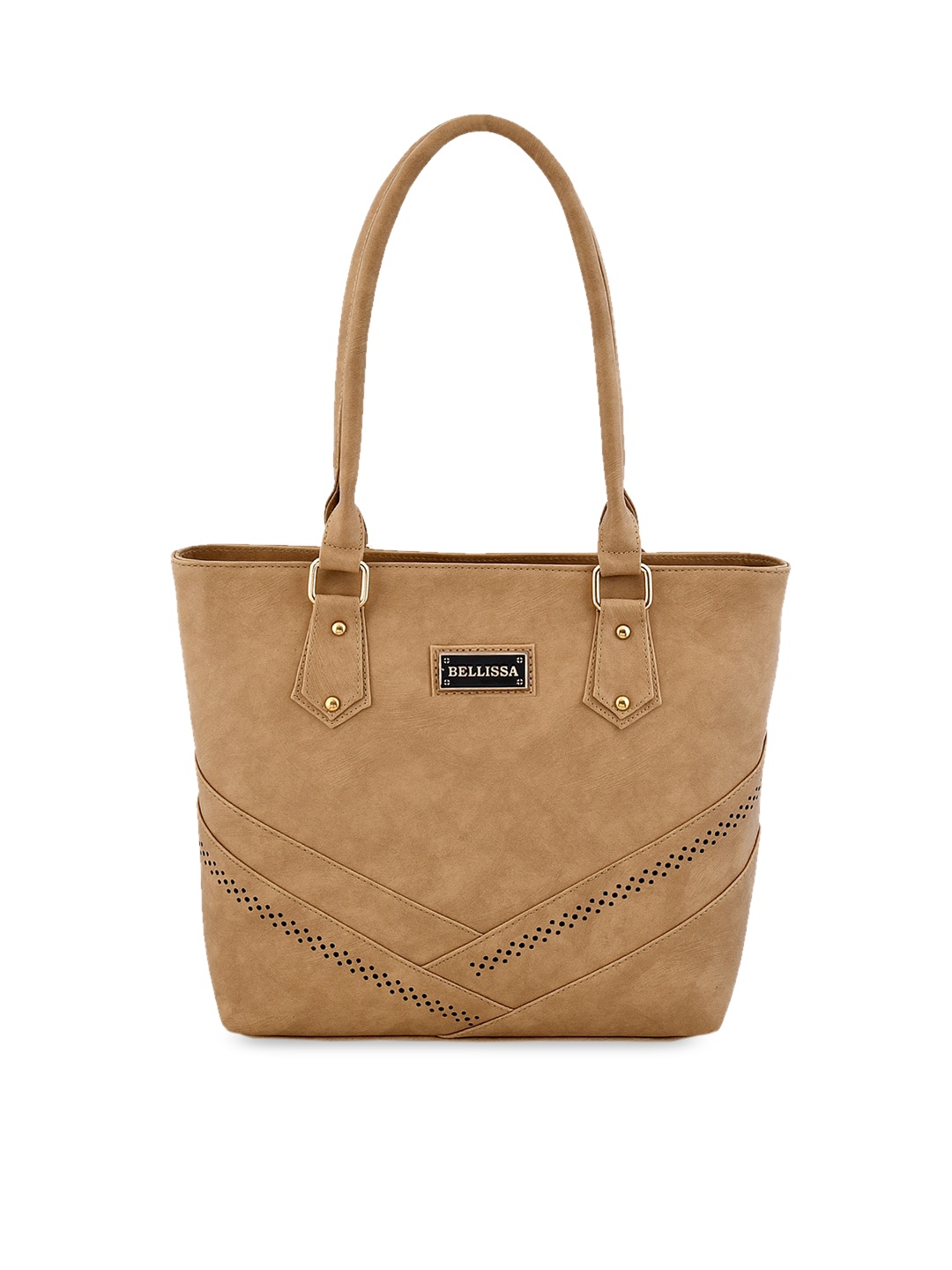 Bellissa Beige Solid Shoulder Bag