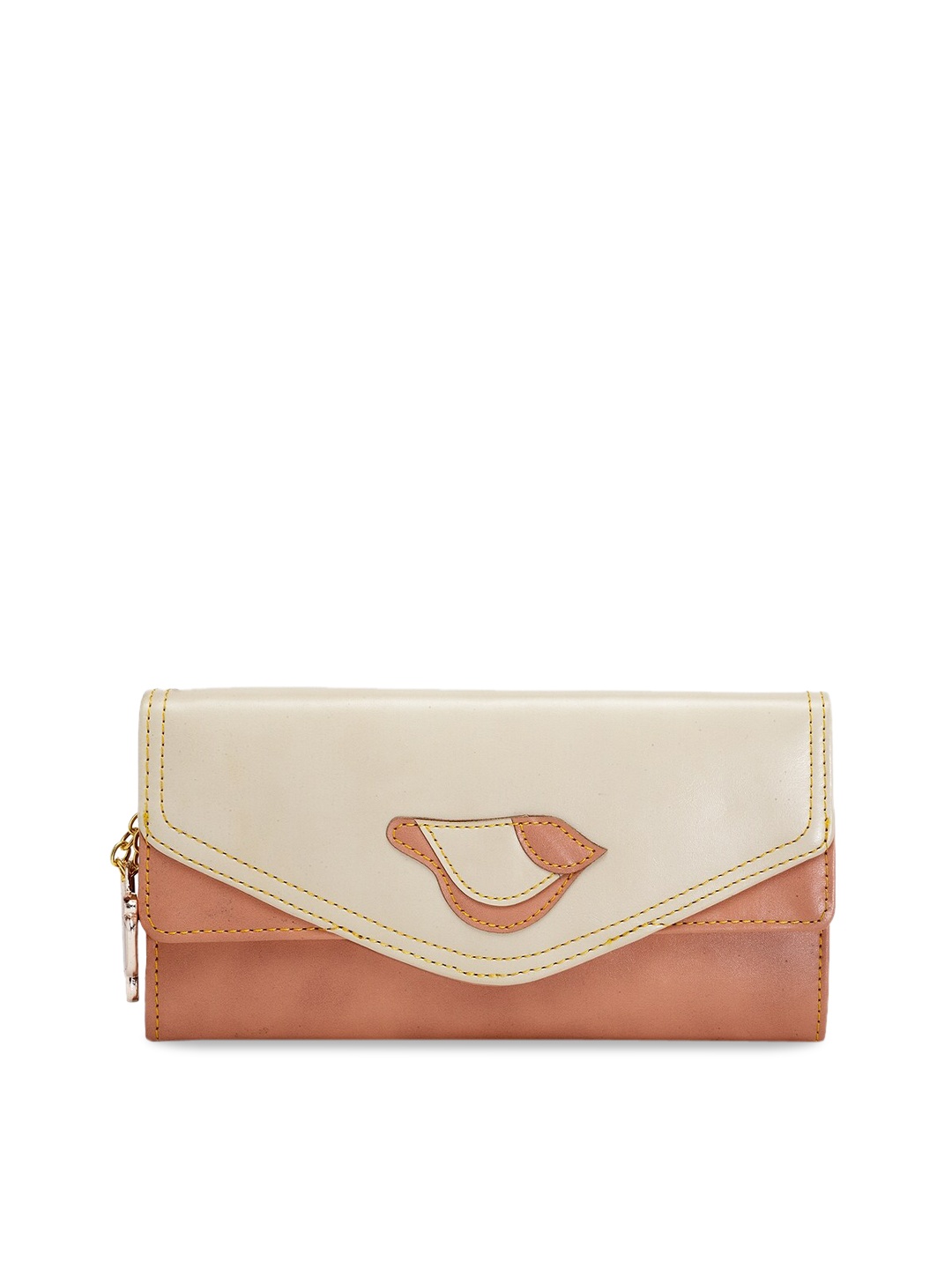 

Butterflies Women Cream-Coloured & Beige Colourblocked Envelope Wallet