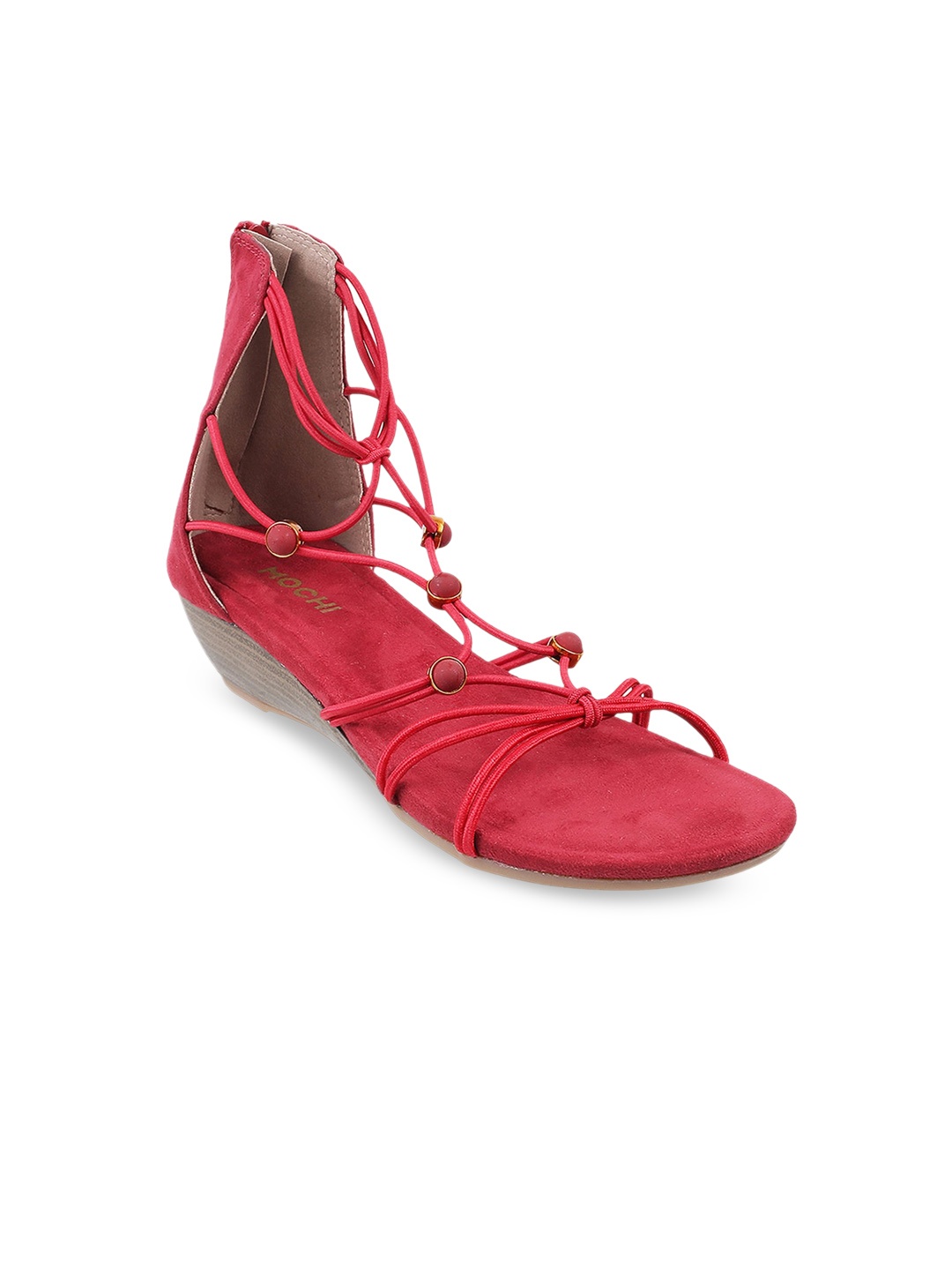

Mochi Women Red Solid Wedges