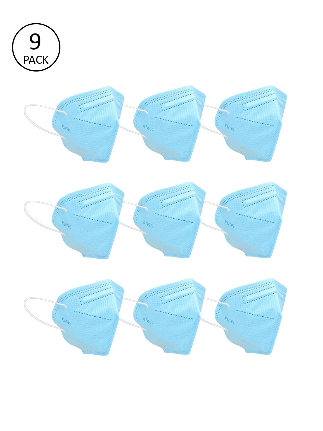 

OOMPH Unisex Pack of 9 Pcs Blue 5-Ply Reusable N95 Masks