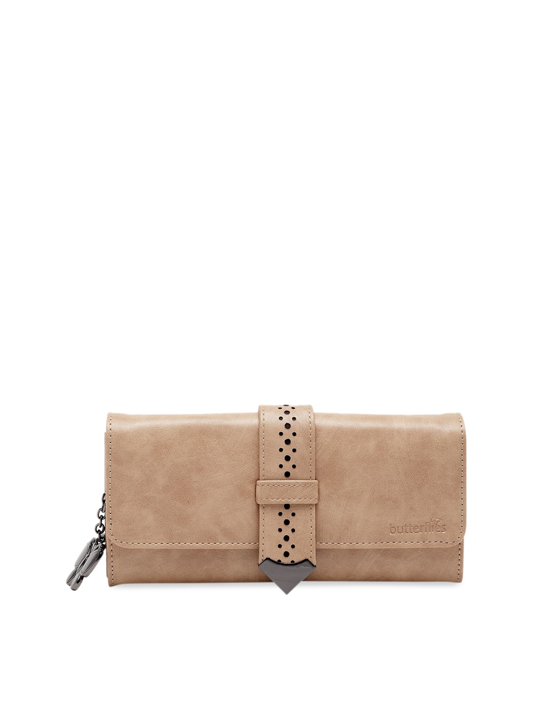 

Butterflies Women Beige Solid Two Fold Wallet
