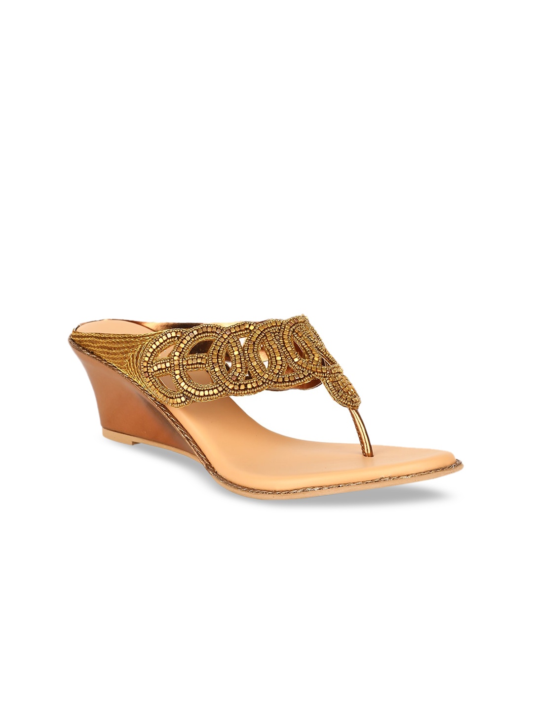 

Bata Women Brown Embellished Wedges