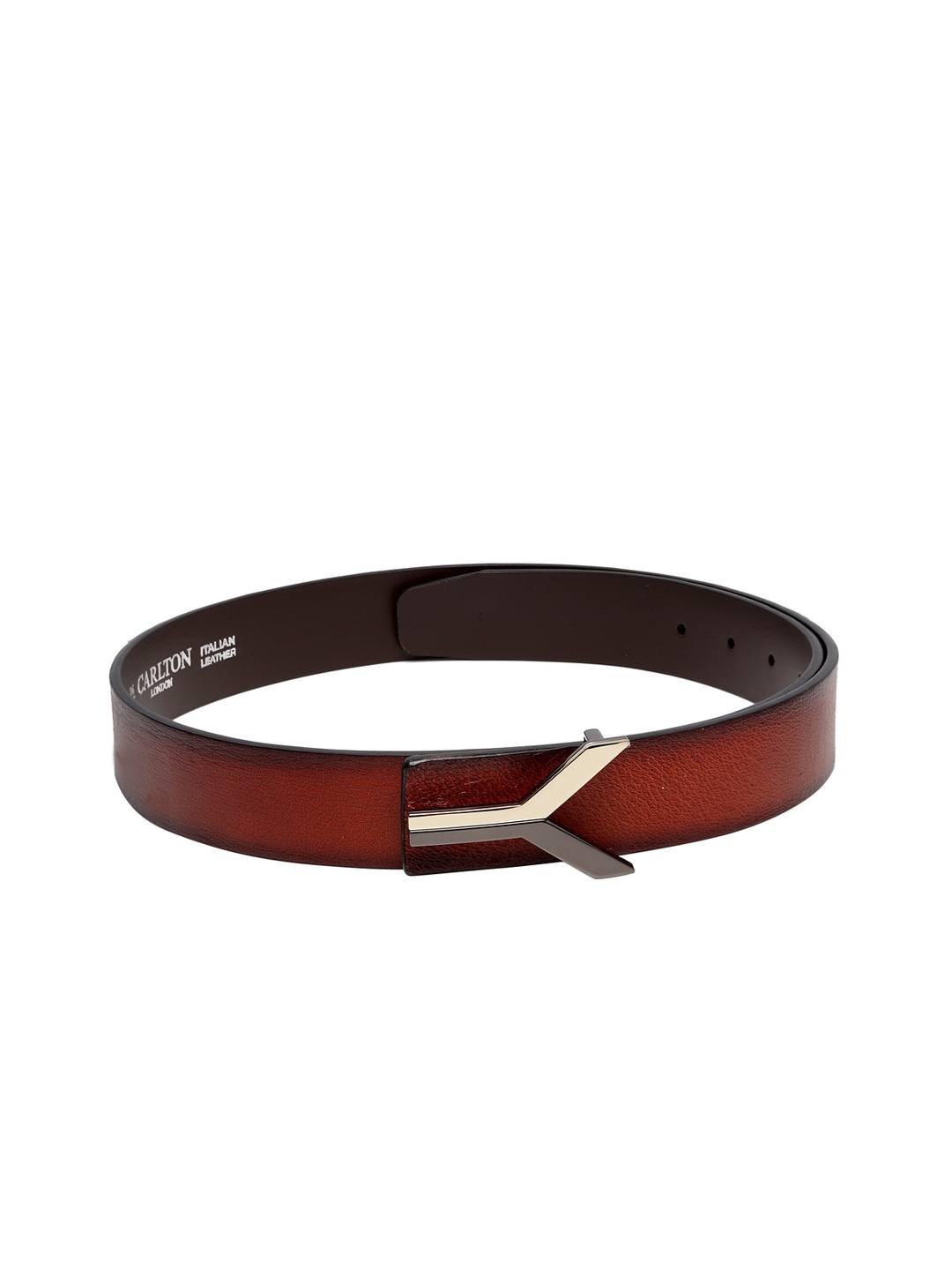 

Carlton London Men Rust Brown Solid Leather Belt