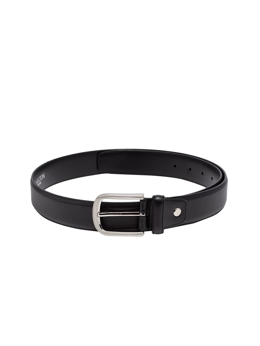 

Carlton London Men Black Textured Belt