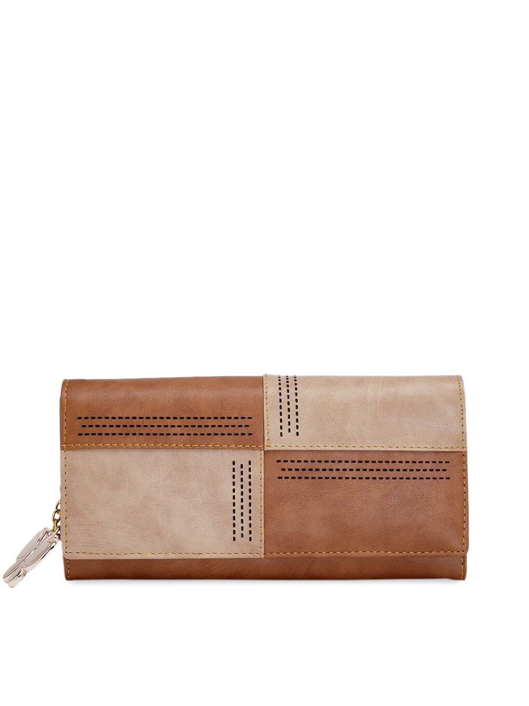 

Butterflies Women Tan Brown & Beige Colourblocked Two Fold Wallet