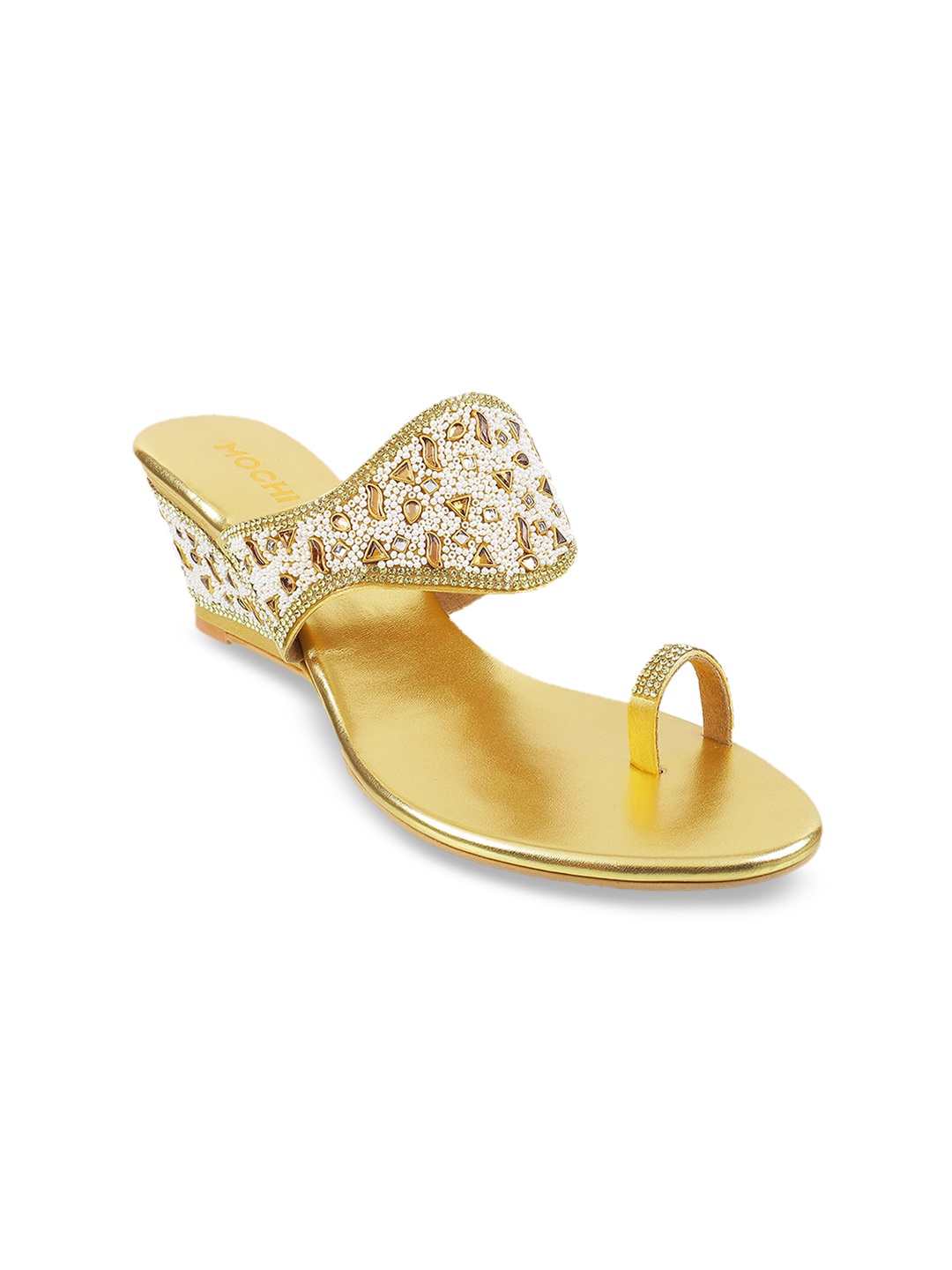 

Mochi Women Gold-Toned Embellished Heels