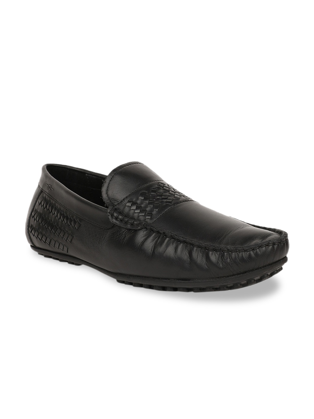 

Bata Men Black Solid Leather Loafers