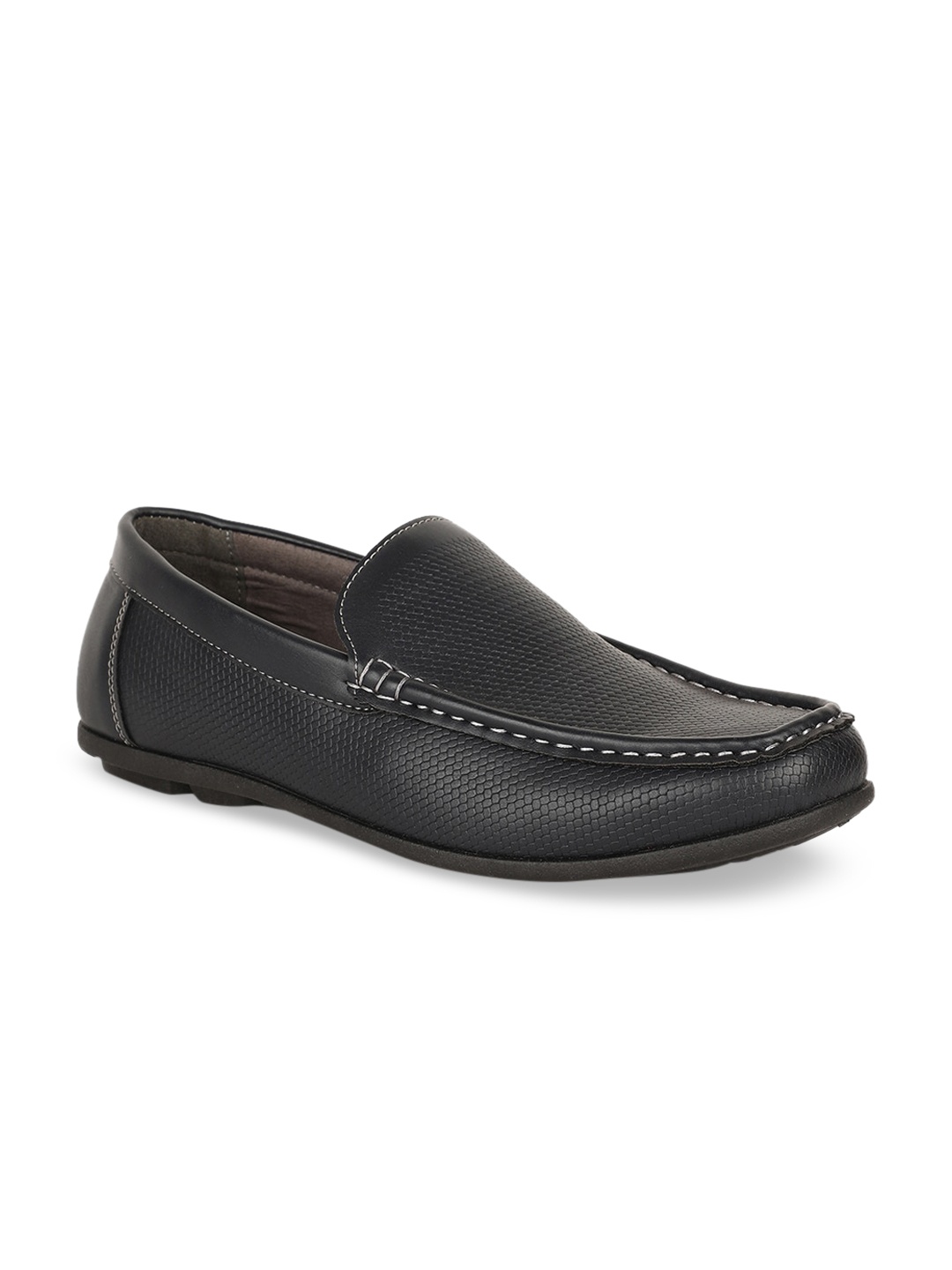 

Bata Men Black Textured Loafers