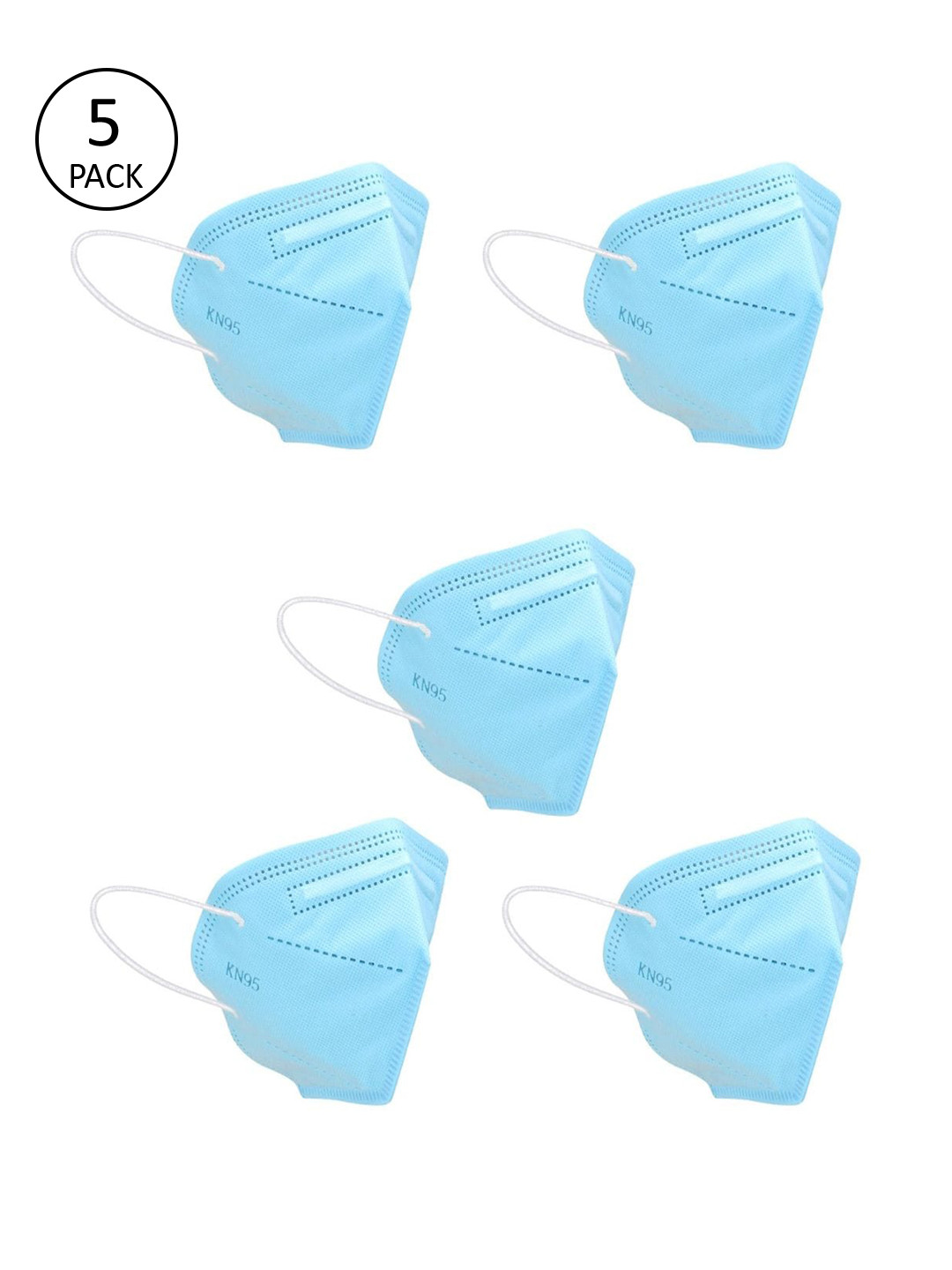 

OOMPH Unisex Pack of 5 Pcs Blue 5-Ply Reusable N95 Masks