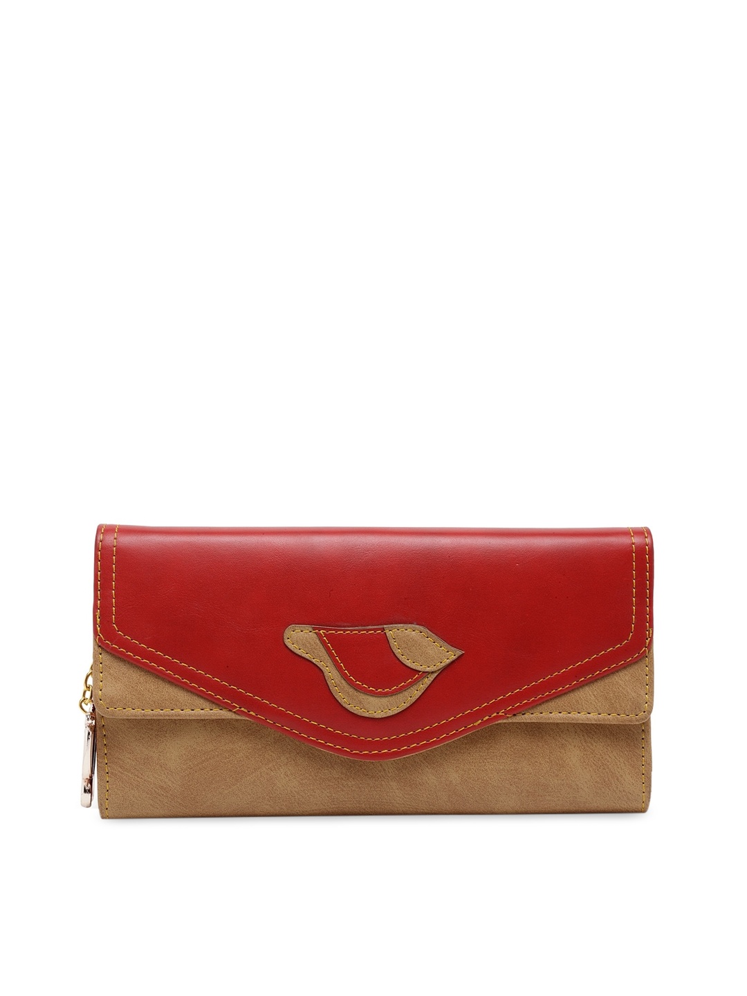 

Butterflies Women Red & Beige Colourblocked Two Fold Wallet