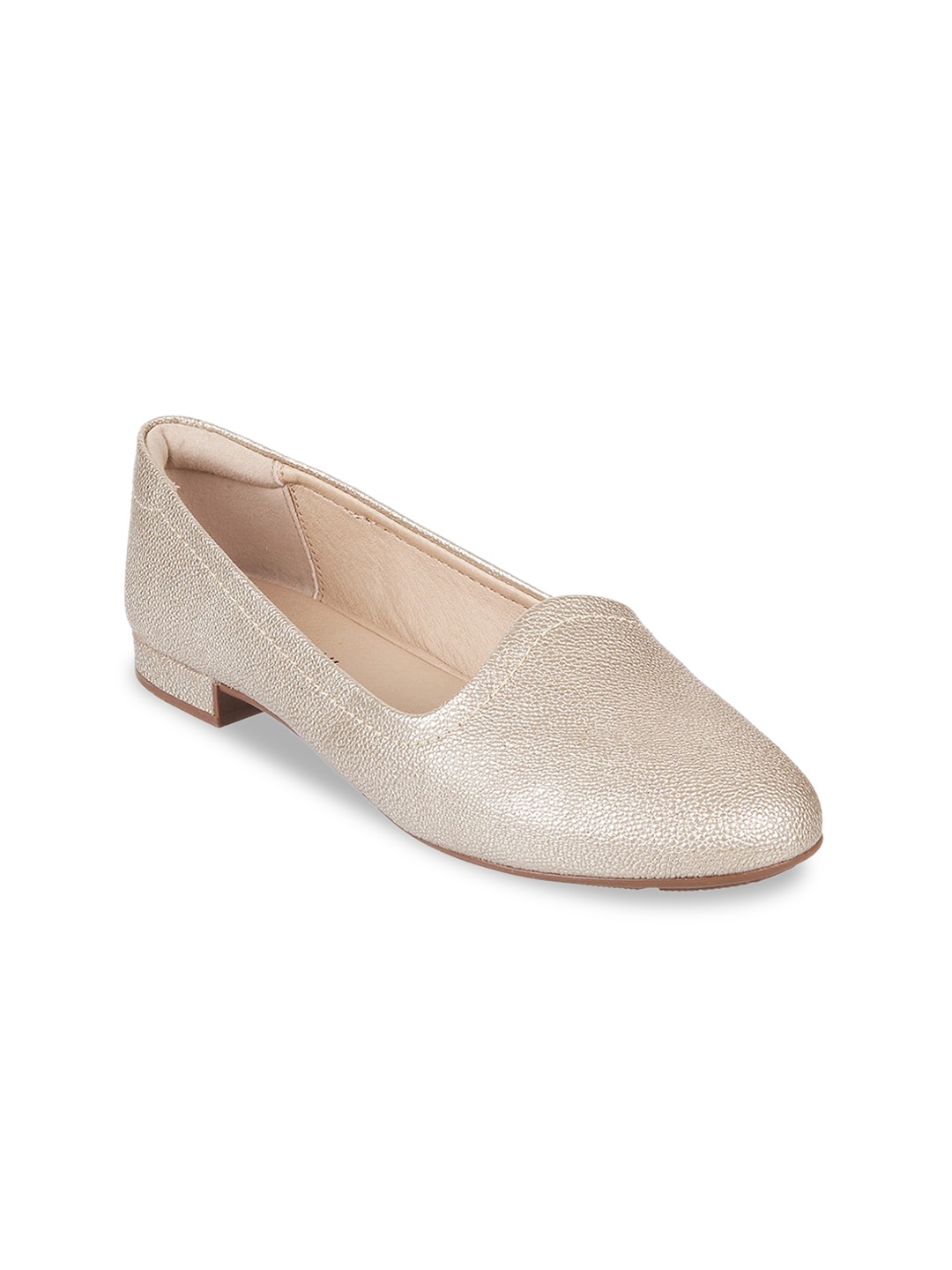 

J.FONTINI Women Gold-Toned Solid Ballerinas