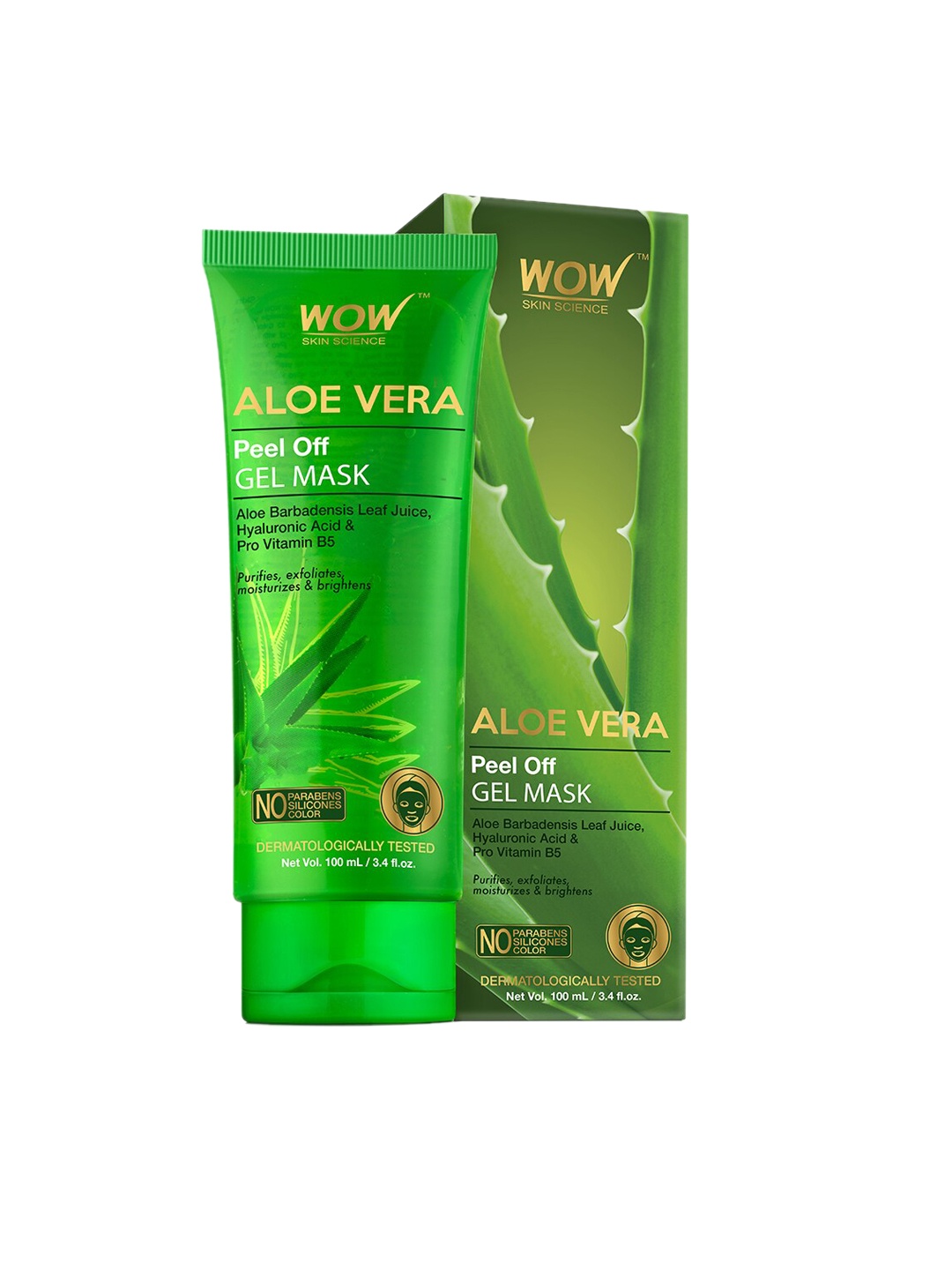

WOW Skin Science Aloe Vera Peel Off Gel Mask - 100 ml, Green
