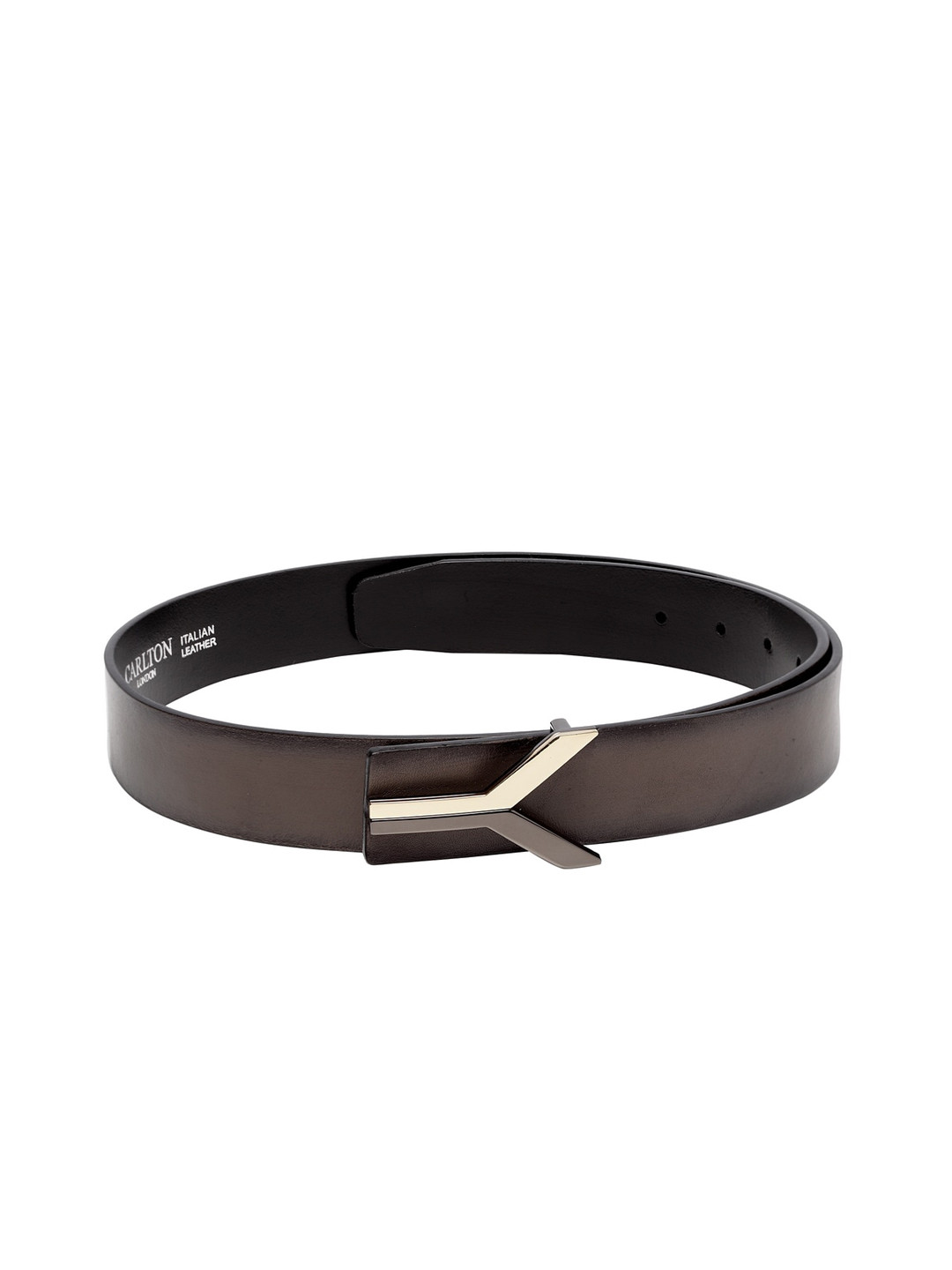 

Carlton London Men Brown Solid Leather Belt