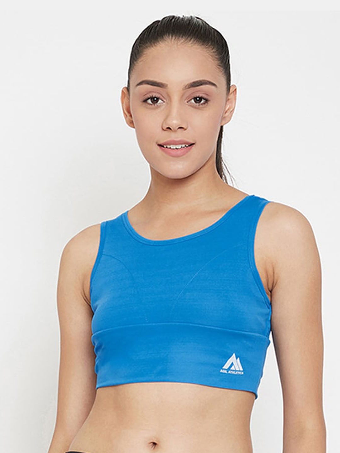 

AGIL ATHLETICA Blue Solid Non-Wired Lightly Padded Sports Bra