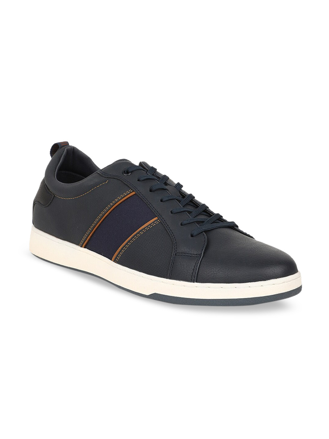 

Bata Men Navy Blue Striped Sneakers