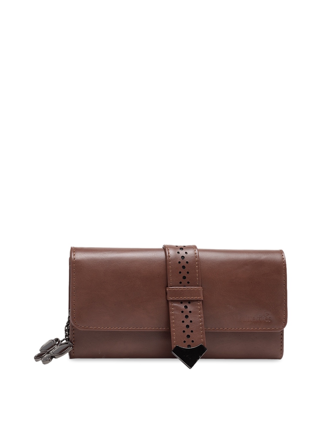 

Butterflies Women Brown Self Design Two Fold Wallet