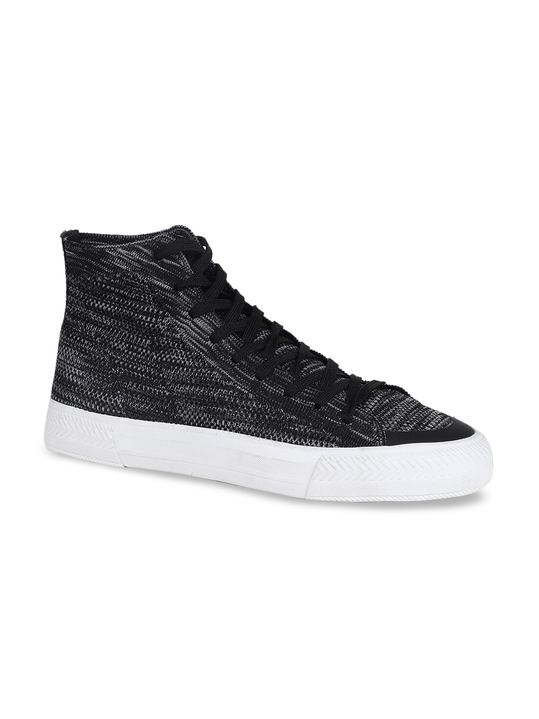

Bata Men Black Printed Mid-Top Flatforms