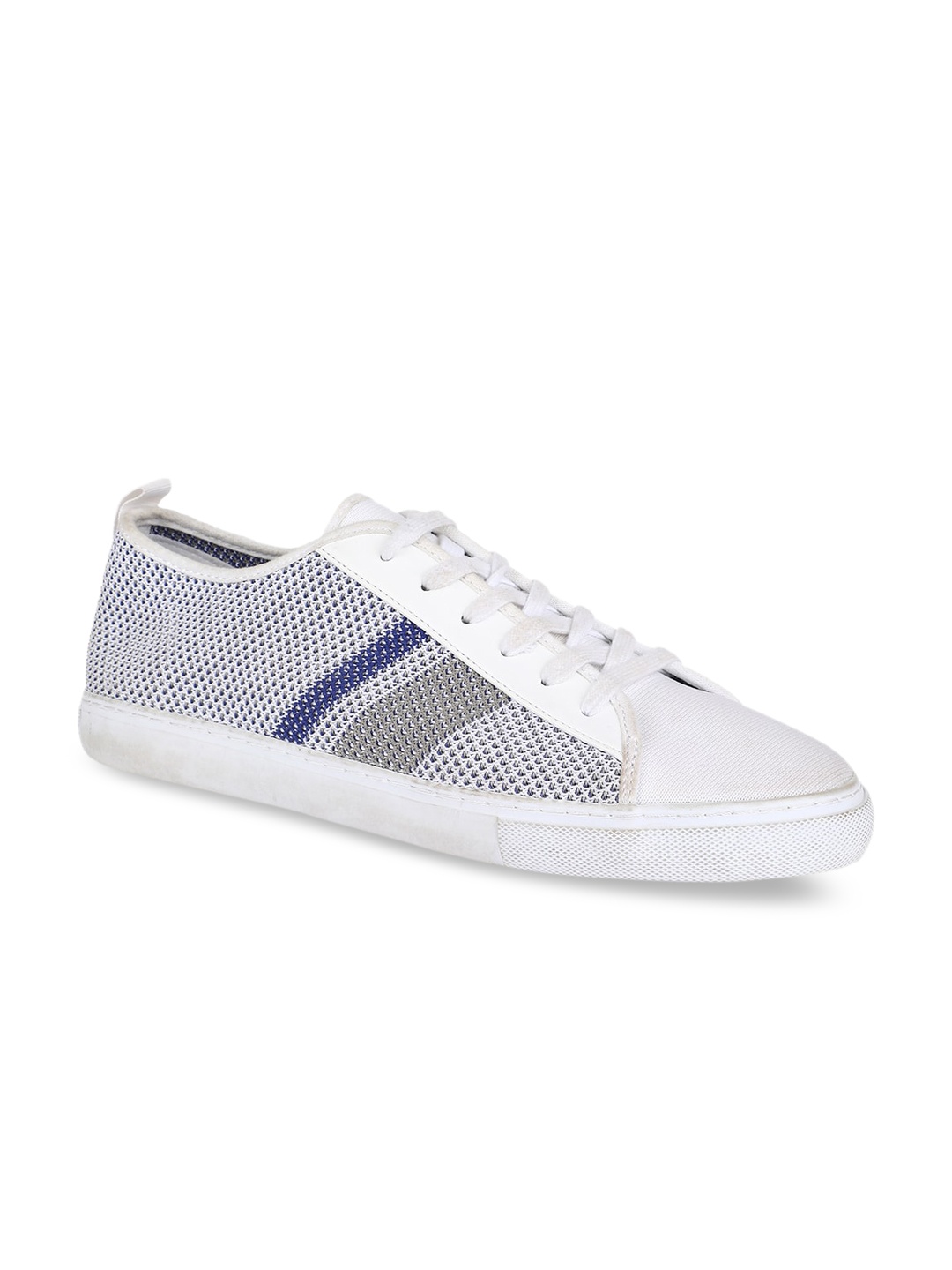 

Bata Men White Woven Design Sneakers