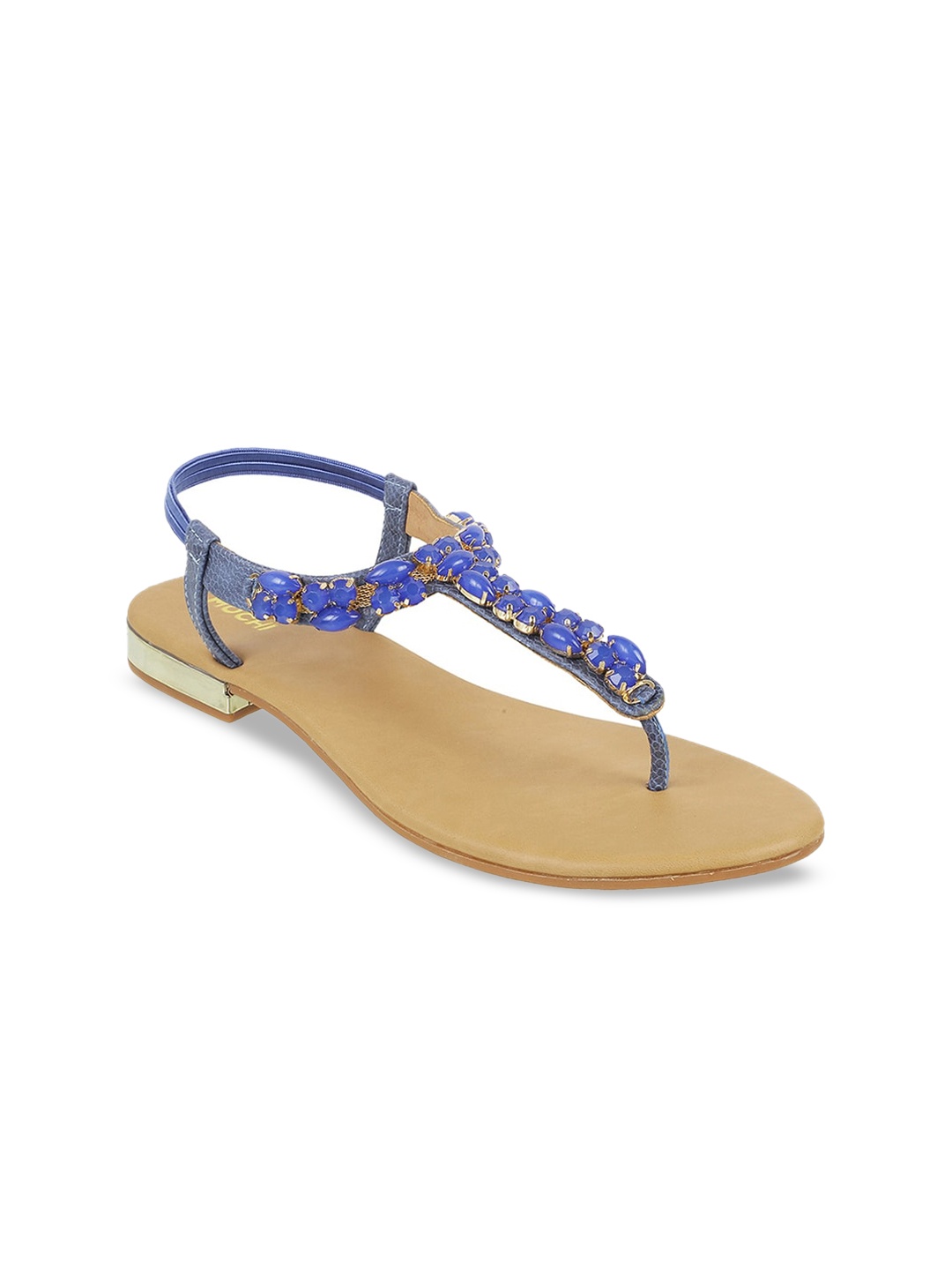 

Mochi Women Blue Embellished T-Strap Flats
