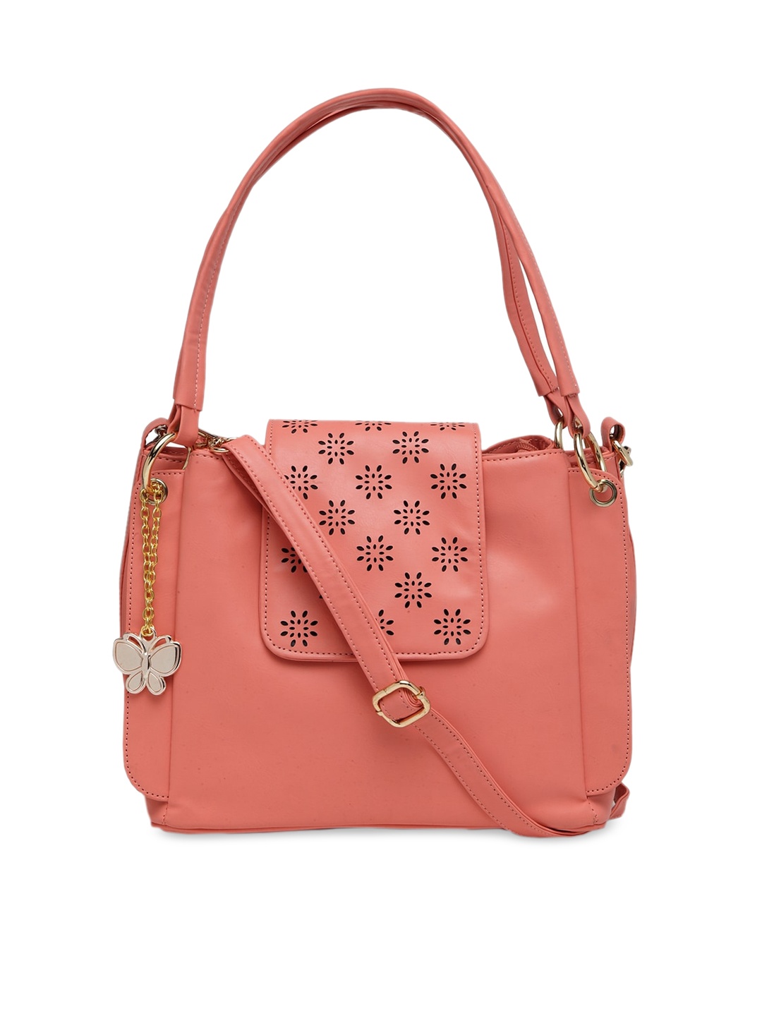 

Butterflies Peach-Coloured Solid Shoulder Bag