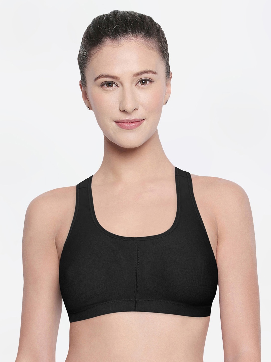 

Bodycare Pack of 2 Black Solid Non-Wired Non Padded Sports Bra 1612BB