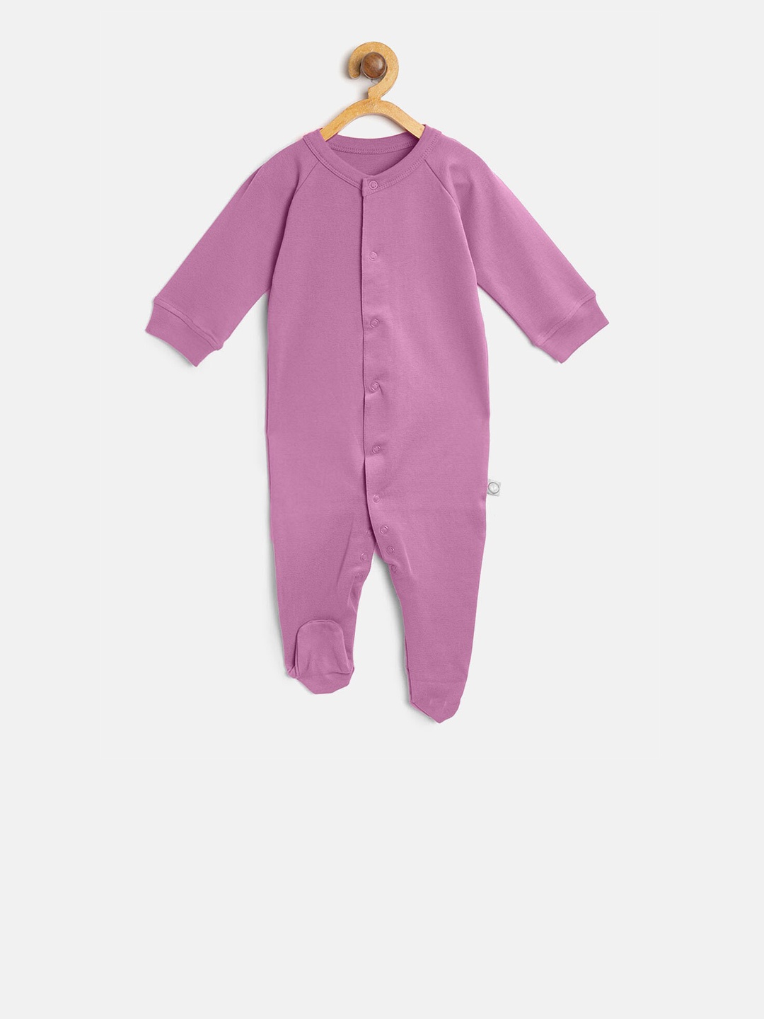 

cherrytoes Kids Pink Solid Organic Cotton Sleepsuit
