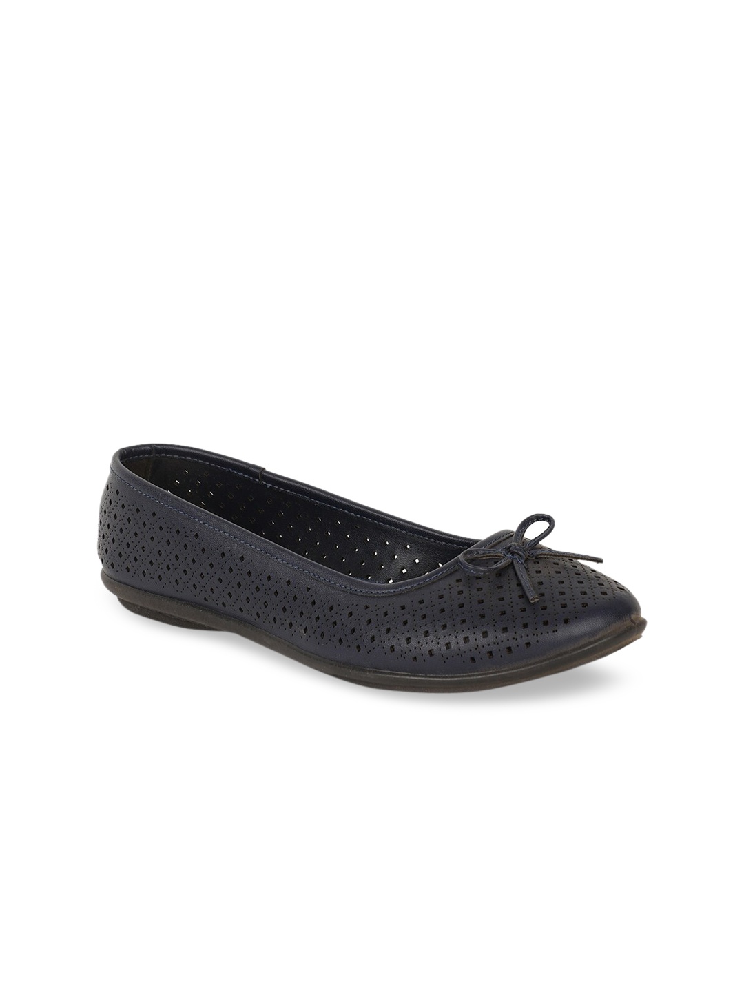 

Bata Women Navy Blue Solid Ballerinas
