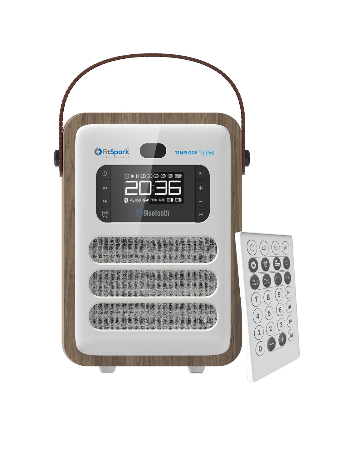 

FitSpark Timeloop 1970s Premium Vintage Speaker, Coffee brown