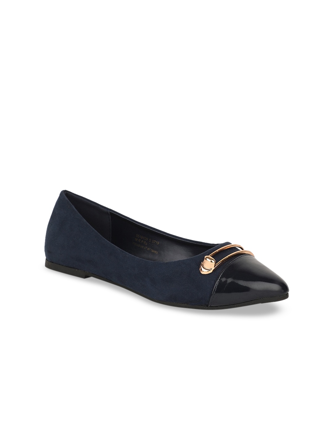 

Bata Women Navy Blue Solid PU Ballerinas