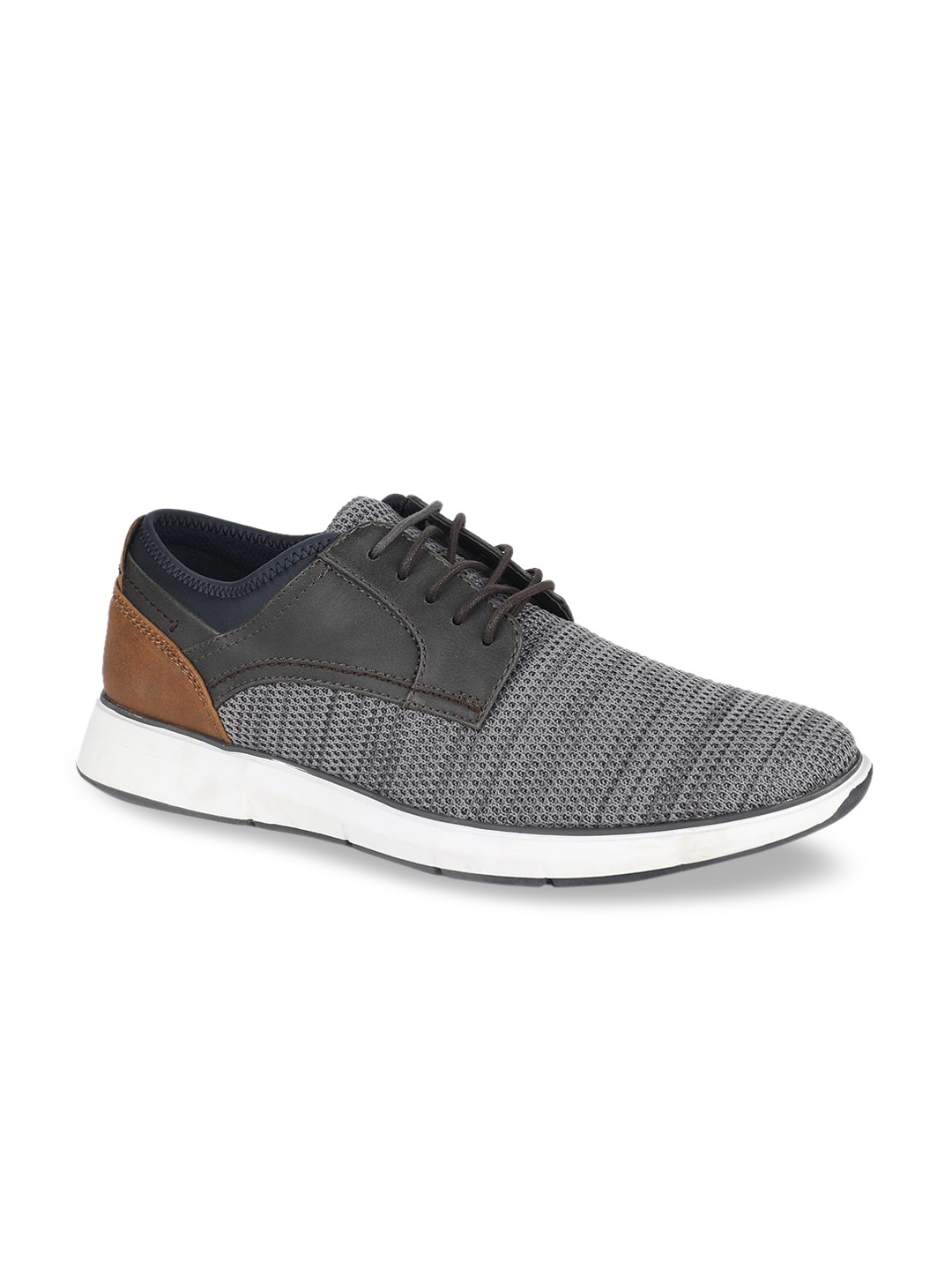 

Bata Men Grey Textured Sneakers