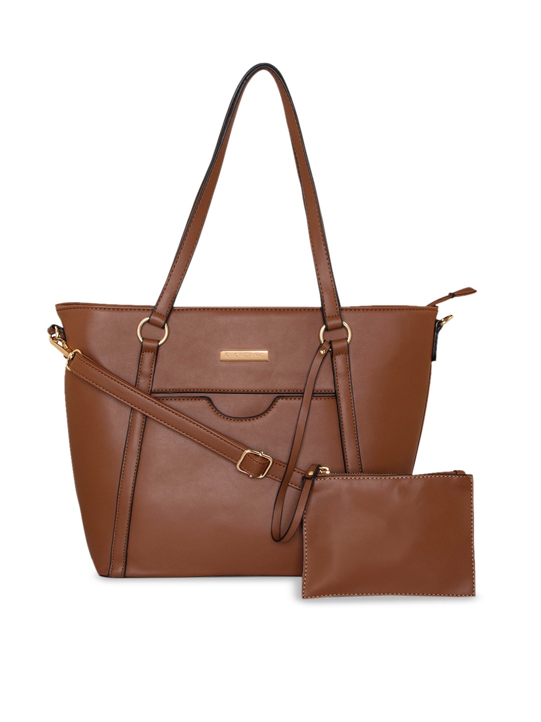 

GIORDANO Brown Solid Tote Bag