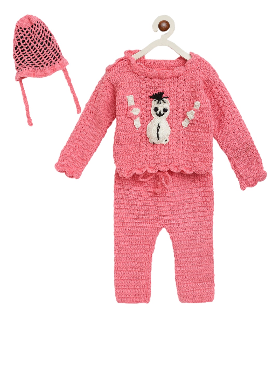 

CHUTPUT Unisex Kids Pink Self Design Co-Ords Set