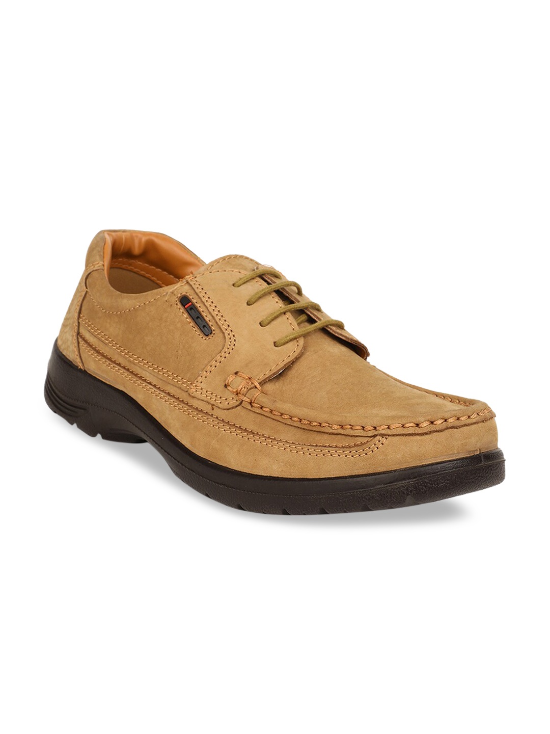

Bata Men Tan Brown Solid Leather Derbys