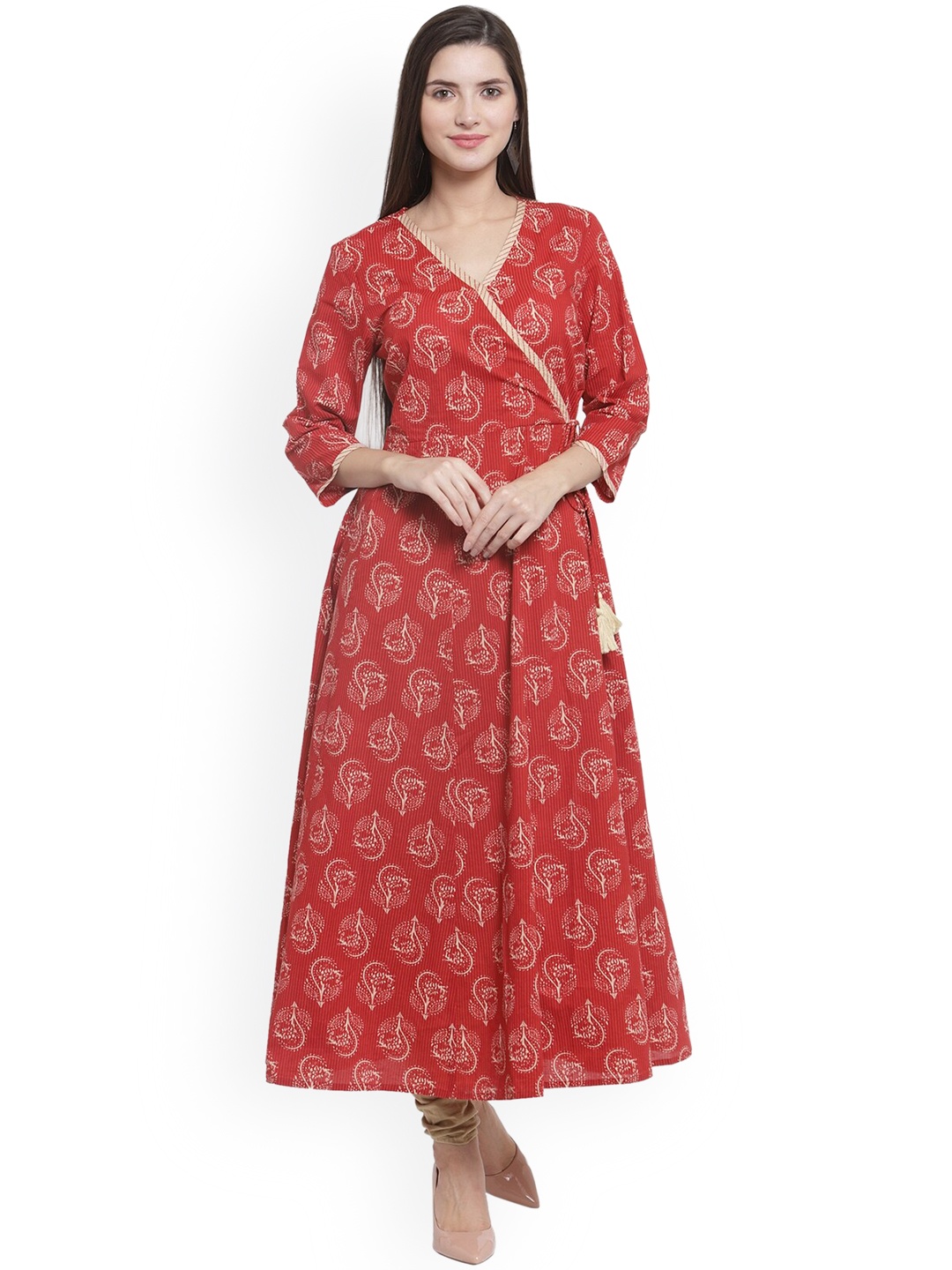 

The Kurta Express Women Maroon Printed A-Line Kurta