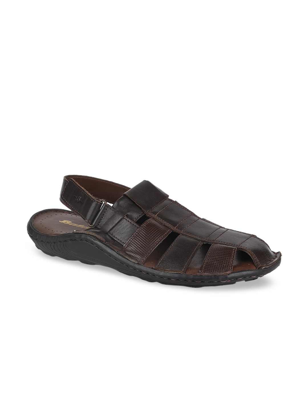 

Bata Men Coffee Brown Leather Fisherman Sandals