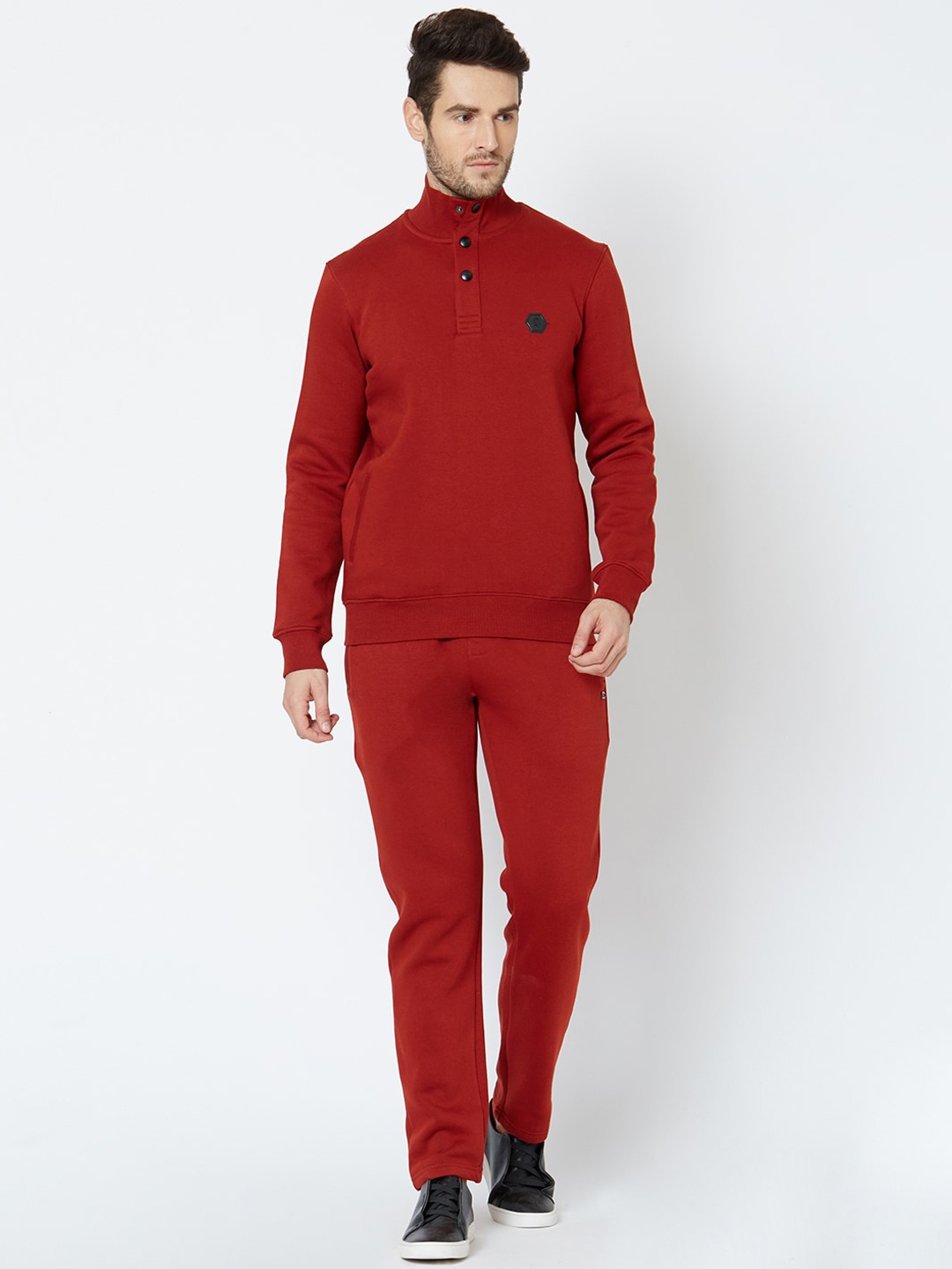 

Sweet Dreams Men Rust Red Solid Tracksuit