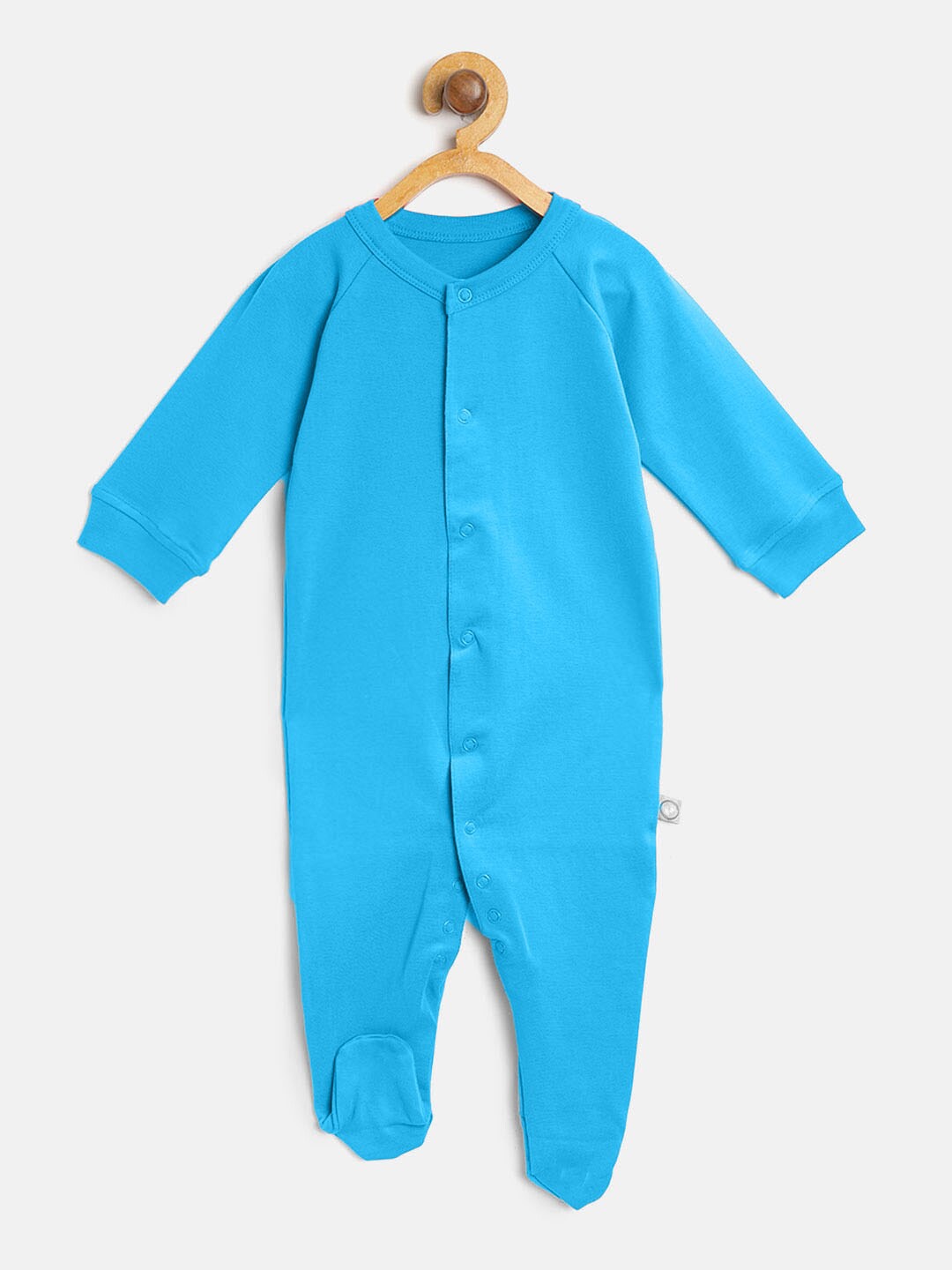 

cherrytoes Unisex Kids Blue Organic Cotton Solid Basic Jumpsuit