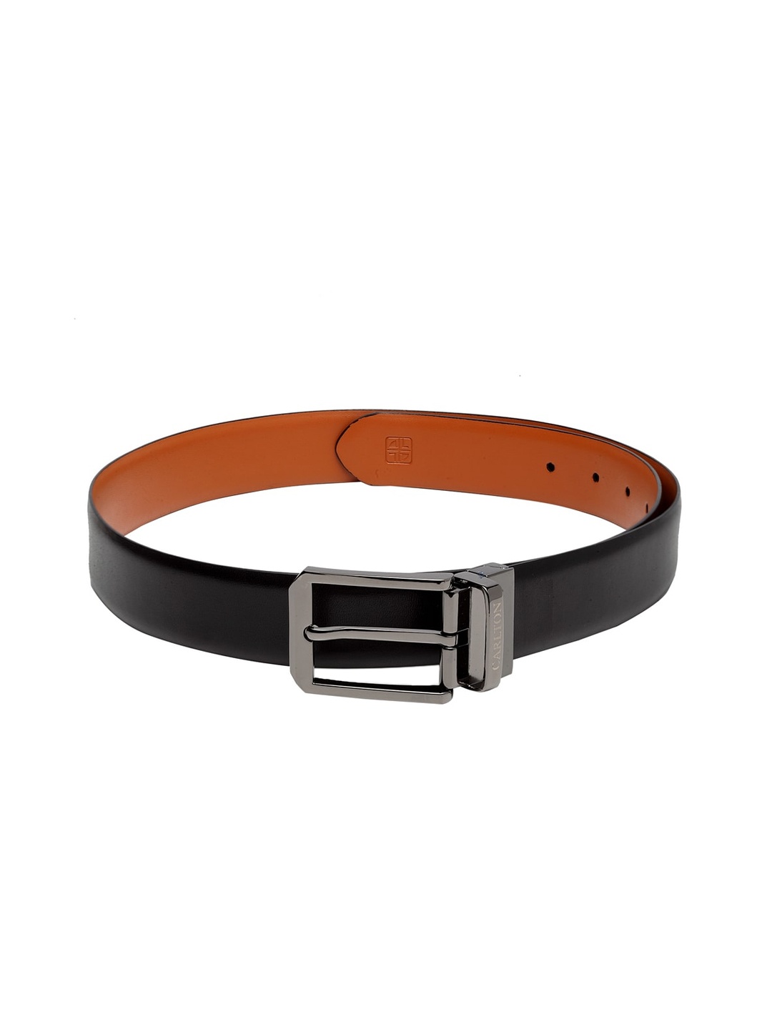 

Carlton London Men Black & Tan Brown Reversible Solid Belt