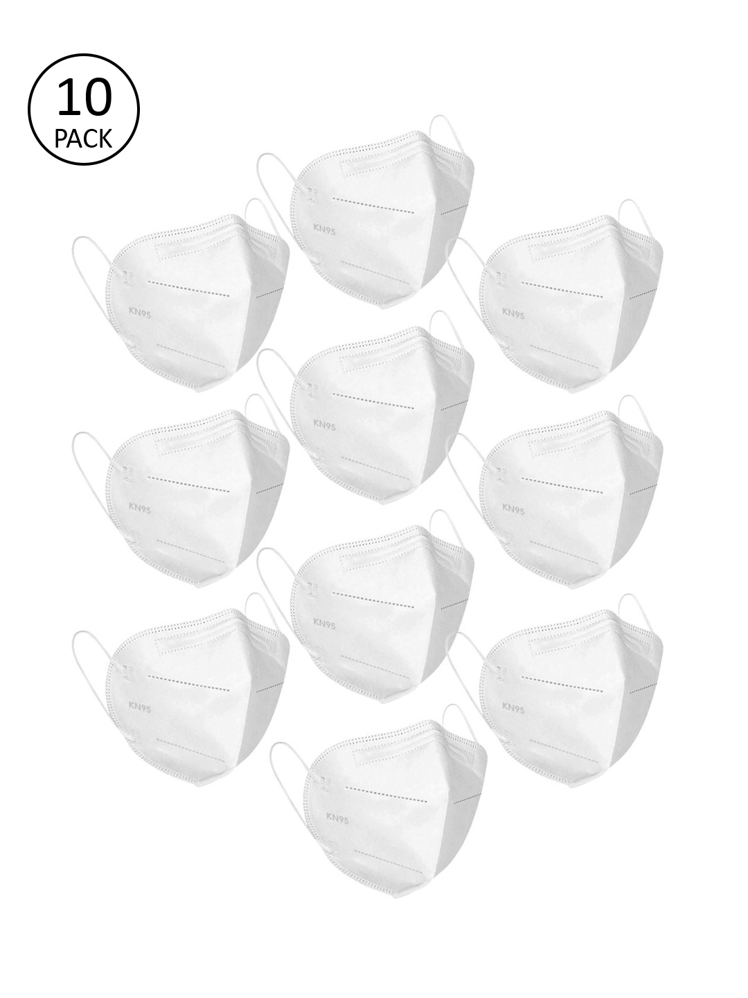 

OOMPH Unisex Pack of 10 Pcs White 5-Ply Reusable N95 Masks