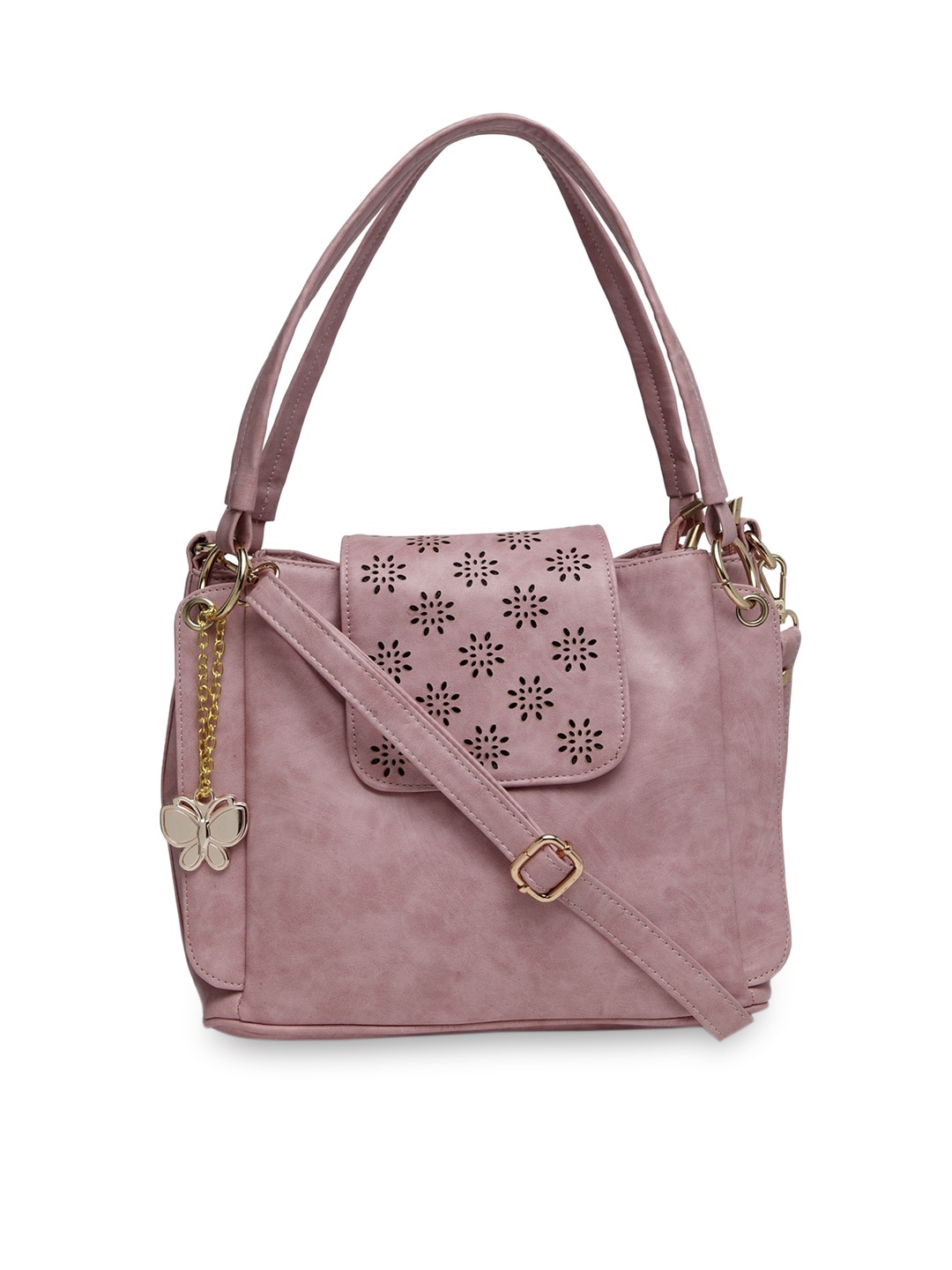 

Butterflies Pink Solid Handheld Bag